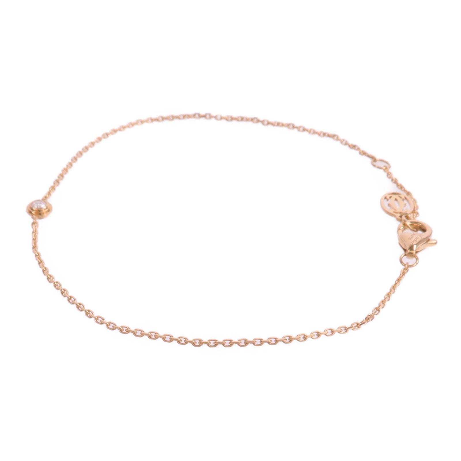 CARTIER 18K玫瑰金d'amour Mini Bracelet鑽石手鏈