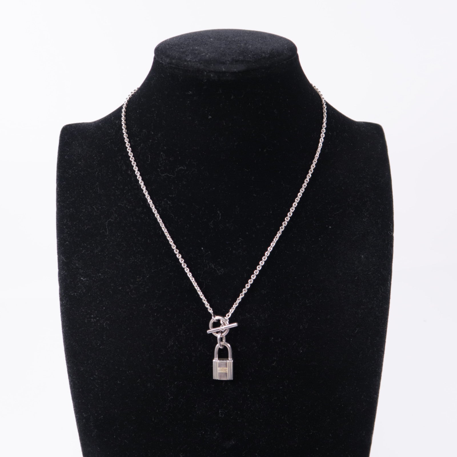 HERMES Kelly Cadenas Pendant Necklace Silver 925