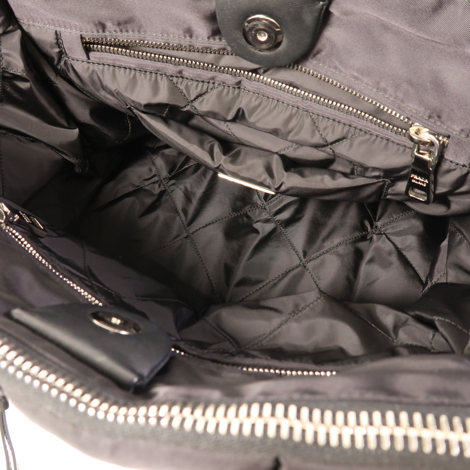 PRADA 尼龍2 Way Shoulder銀扣手挽肩背兩用袋