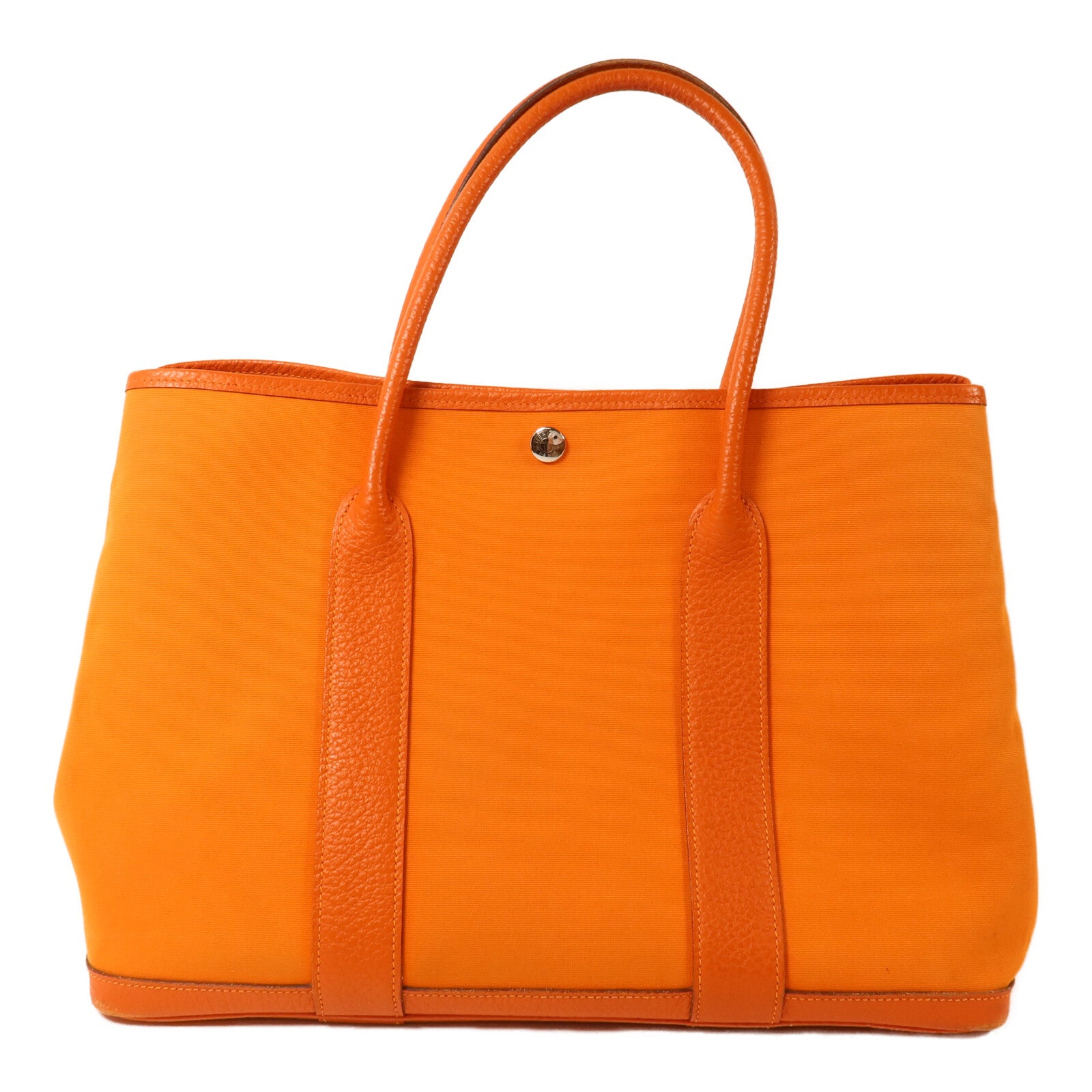 HERMES 帆布Garden Party PM手挽袋Orange