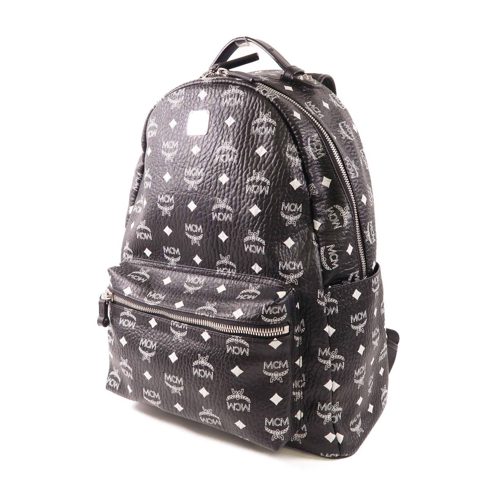 MCM 塗層帆布Backpack銀扣背包