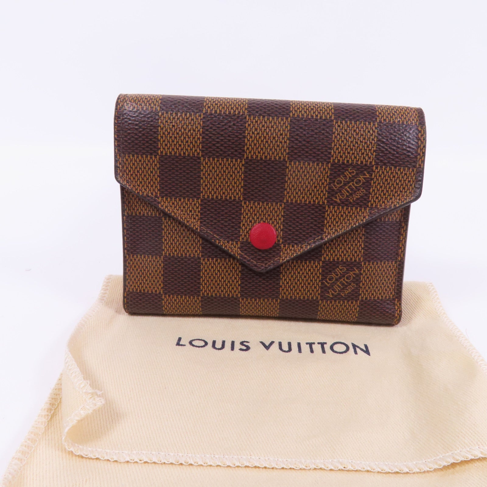 LOUIS VUITTON Damier Victorine Wallet金扣銀包