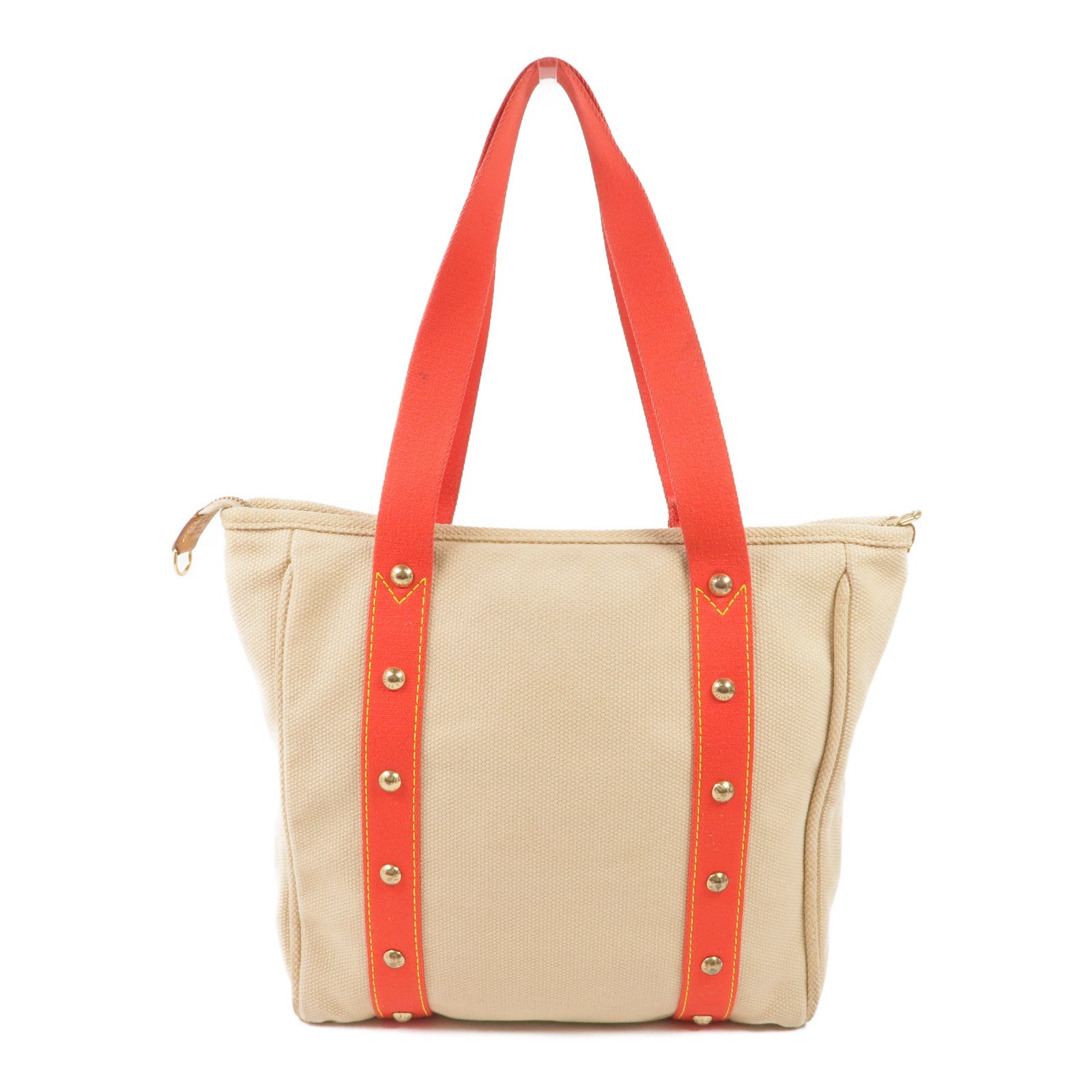 LOUIS VUITTON 帆布Cabas MM金扣手挽袋