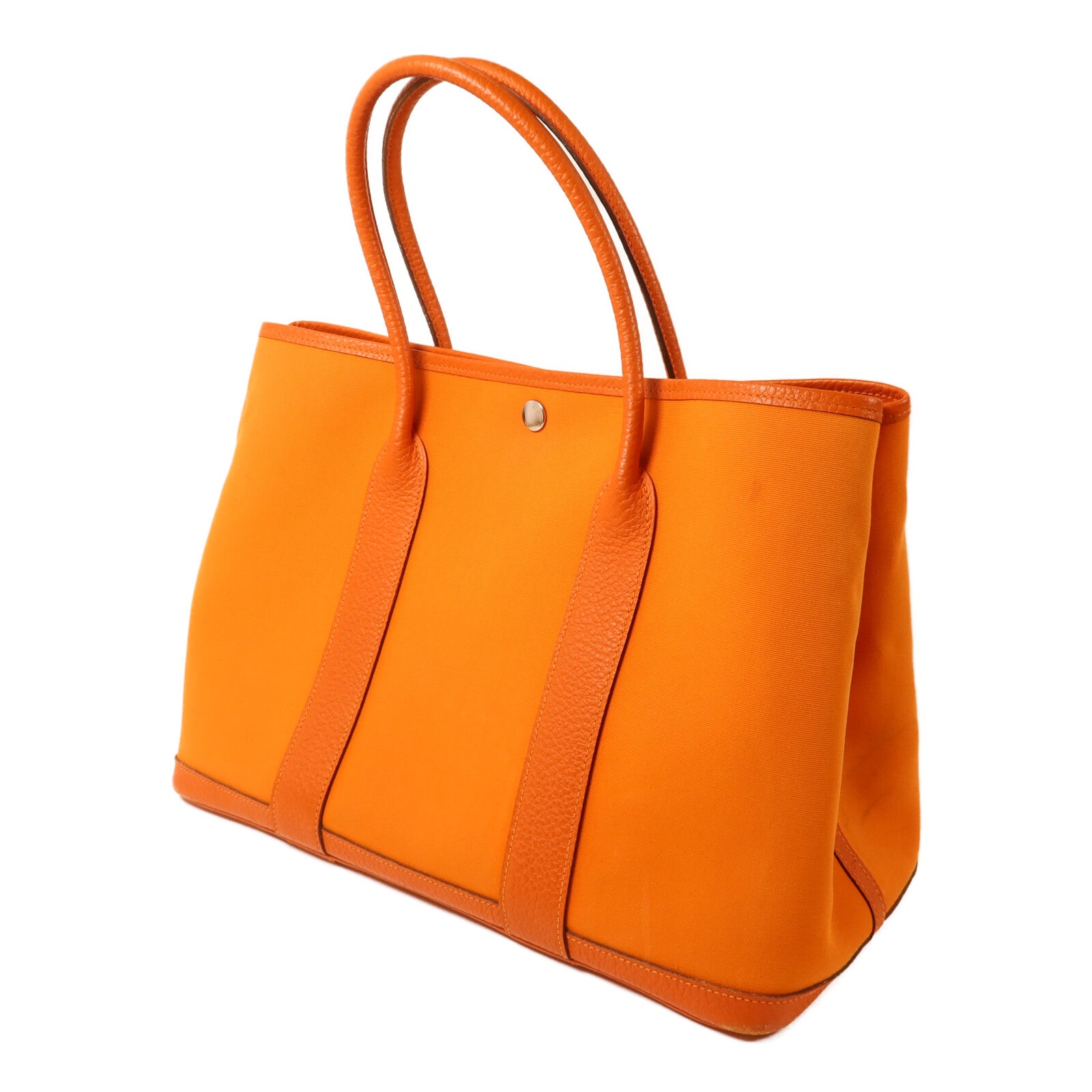 HERMES 帆布Garden Party PM手挽袋Orange