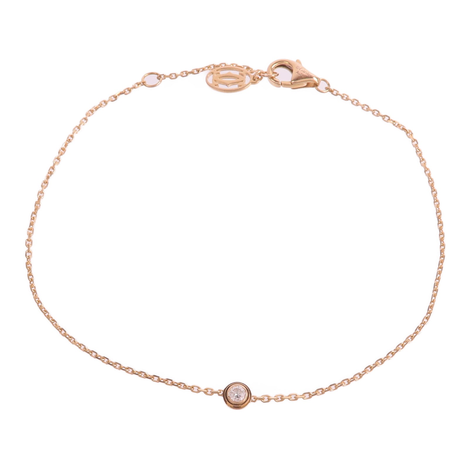 CARTIER 18K玫瑰金d'amour Mini Bracelet鑽石手鏈