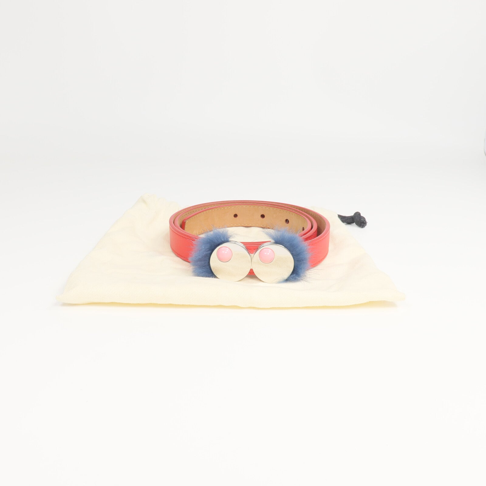 FENDI 牛皮皮革/皮草 Monster Eyes Belt皮帶