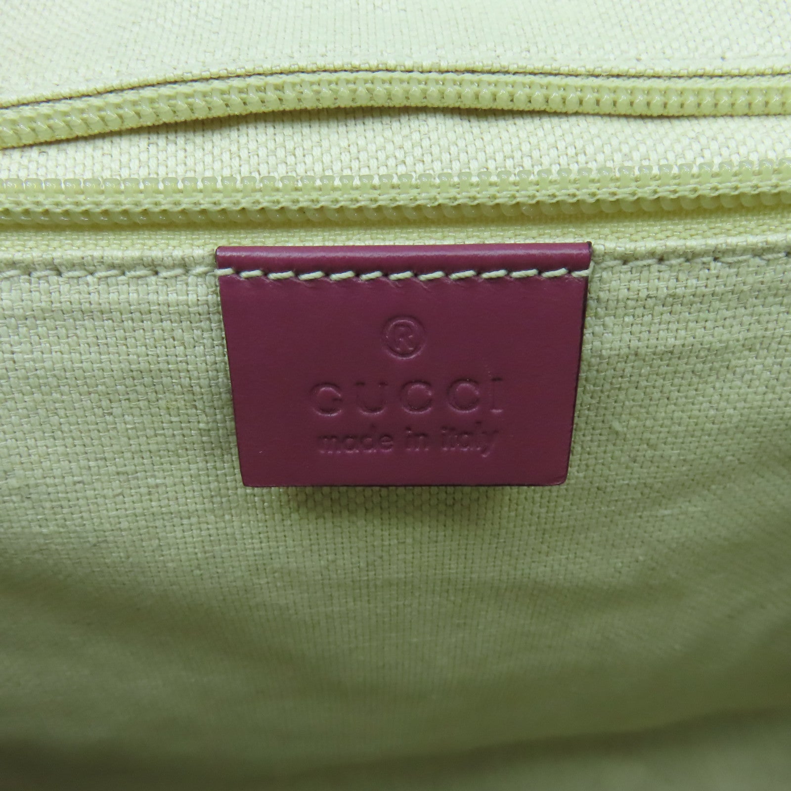 GUCCI 【激減優惠】塗層帆布/牛皮皮革Shoulder Bag金扣肩背袋啡色/紫色