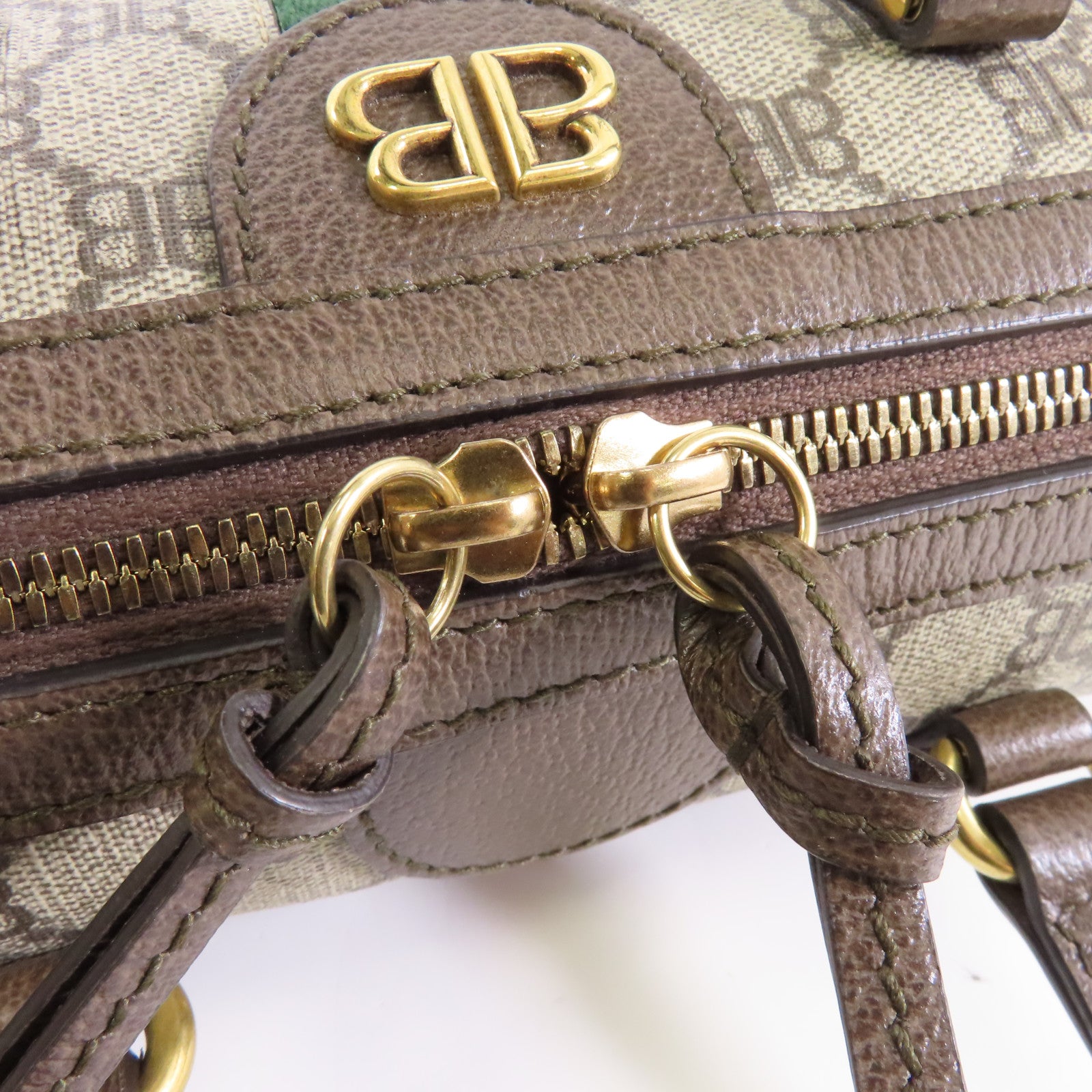 BALENCIAGA 塗層帆布The Hacker Project 2 Way Shoulder金扣手挽肩背兩用袋啡色