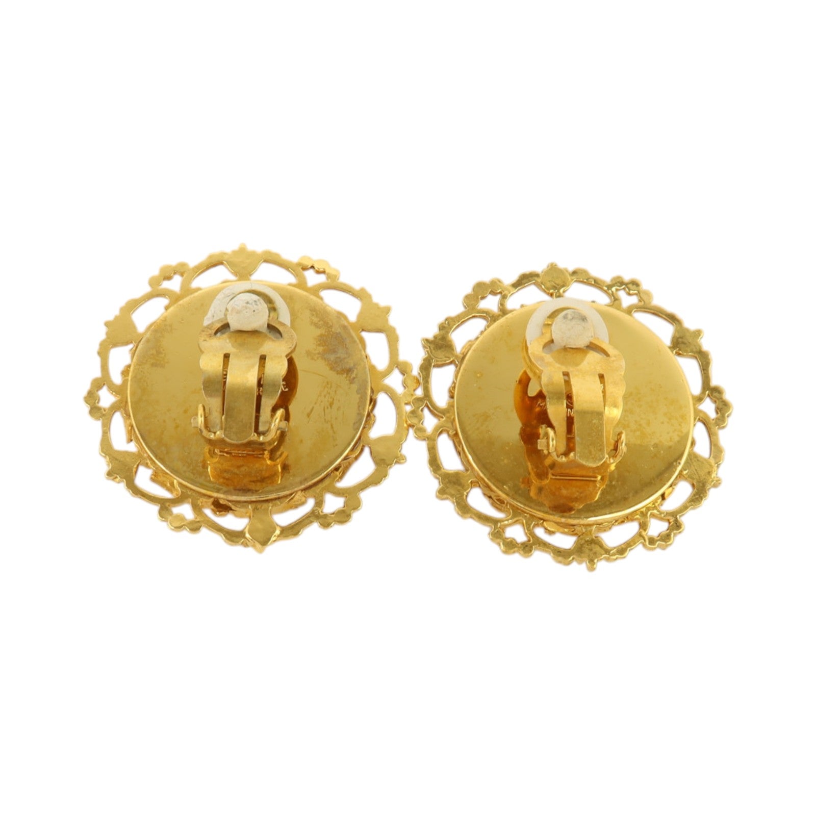 CHANEL 金屬/PVC Earrings金扣耳環