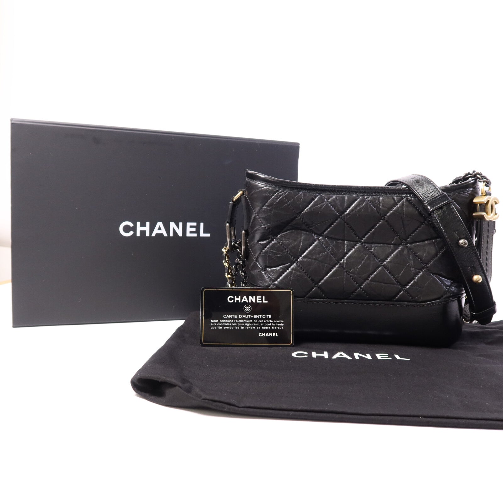 CHANEL 牛皮皮革Gabrielle Small鏈帶肩背袋
