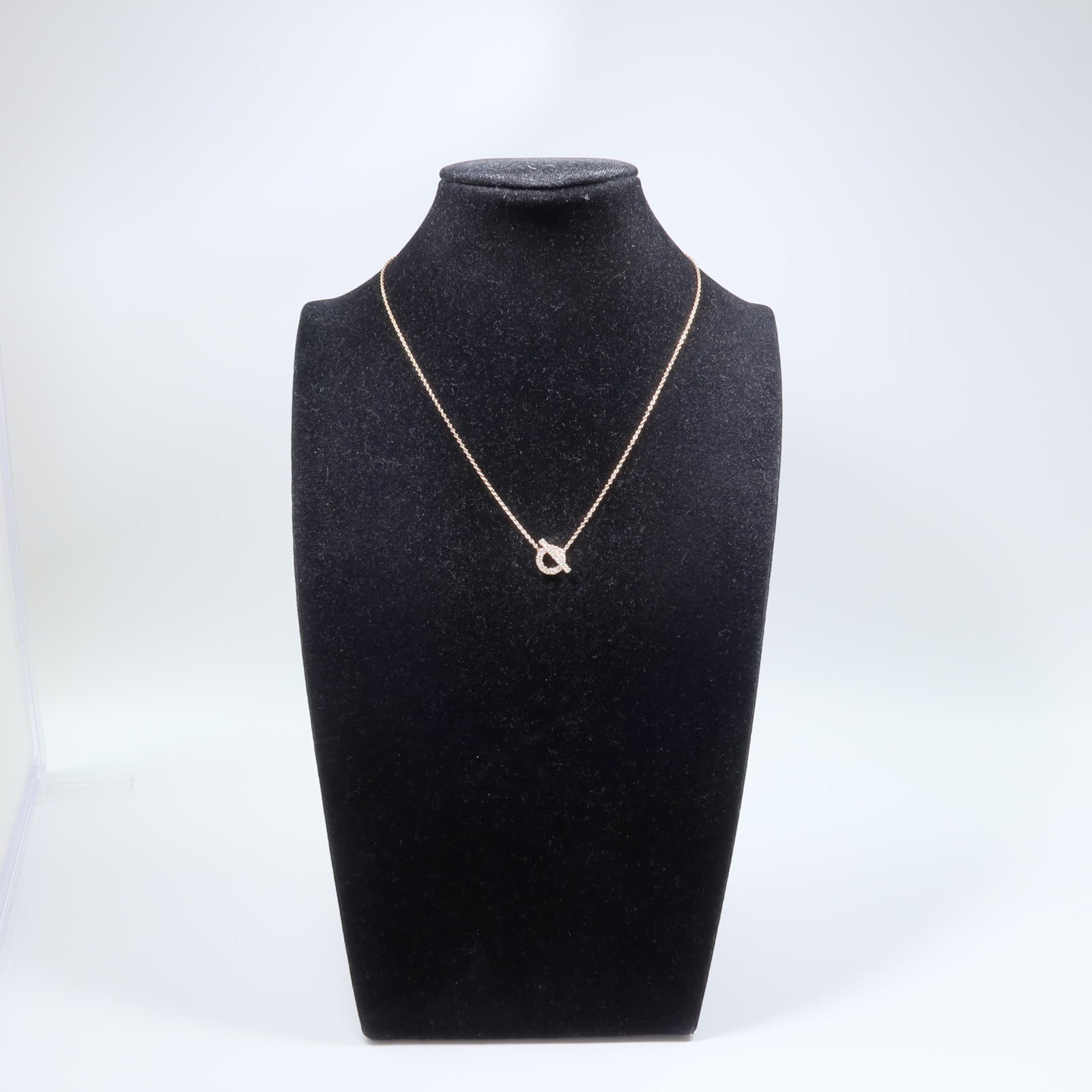 HERMES 18K玫瑰金Finesse Pendant鑽石項鍊