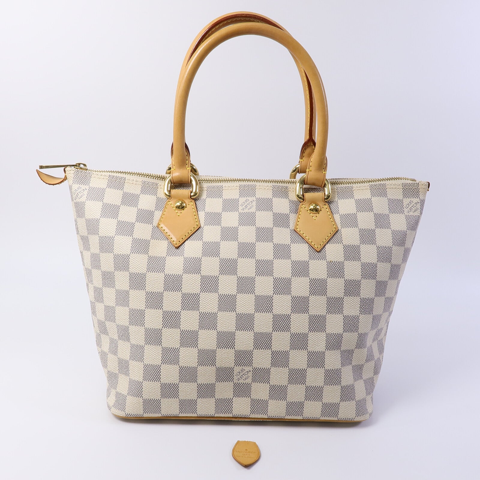 LOUIS VUITTON 【激減優惠】Damier Azur Saleya PM金扣手挽袋