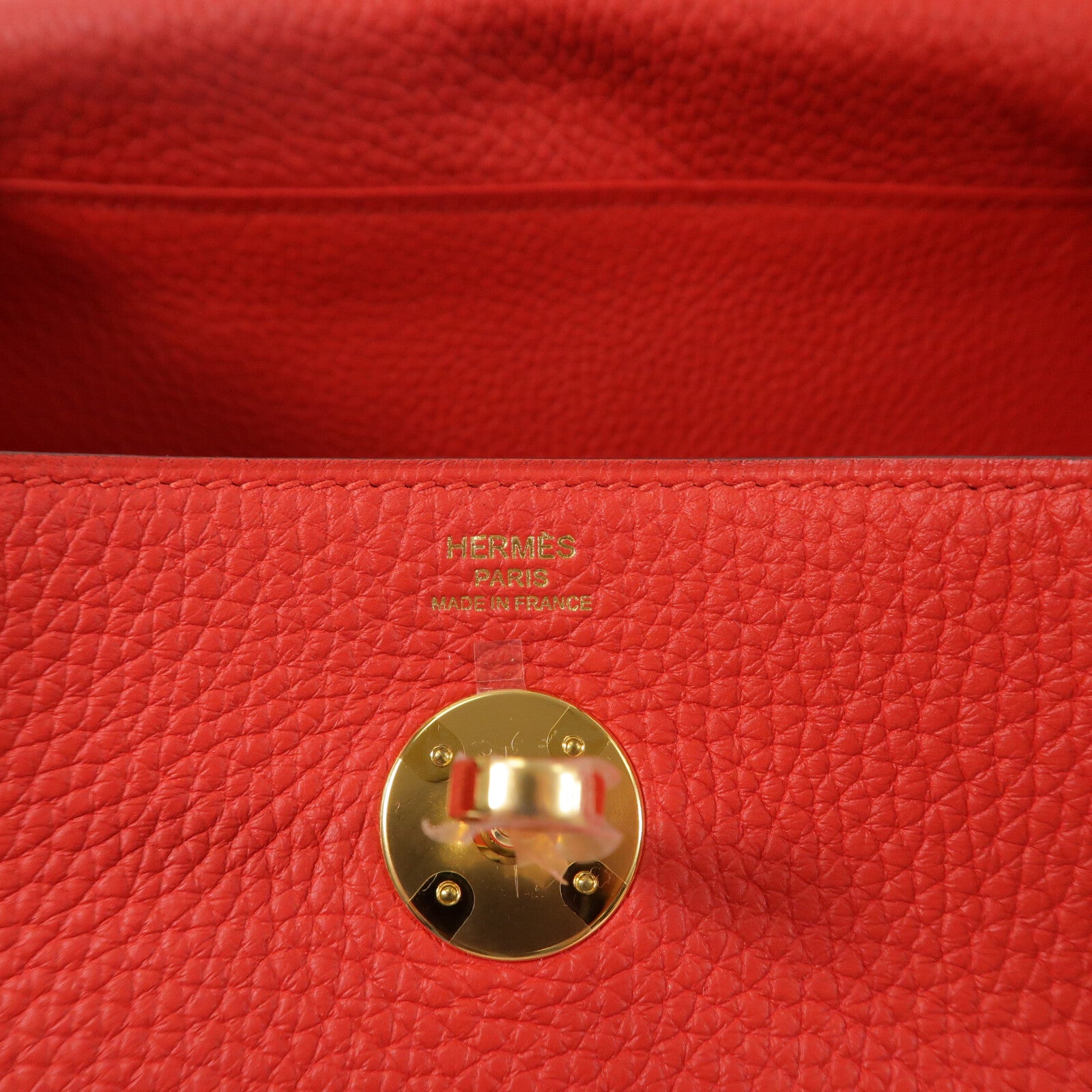 HERMES Clemence皮革Lindy 26手挽肩背兩用袋Rouge de Coeur