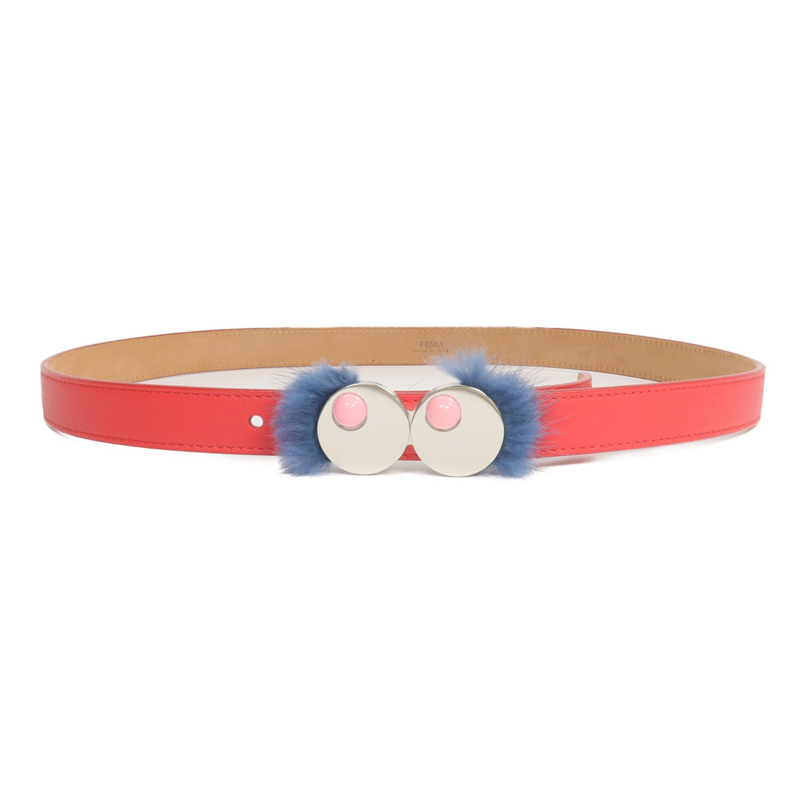 FENDI 牛皮皮革/皮草 Monster Eyes Belt皮帶