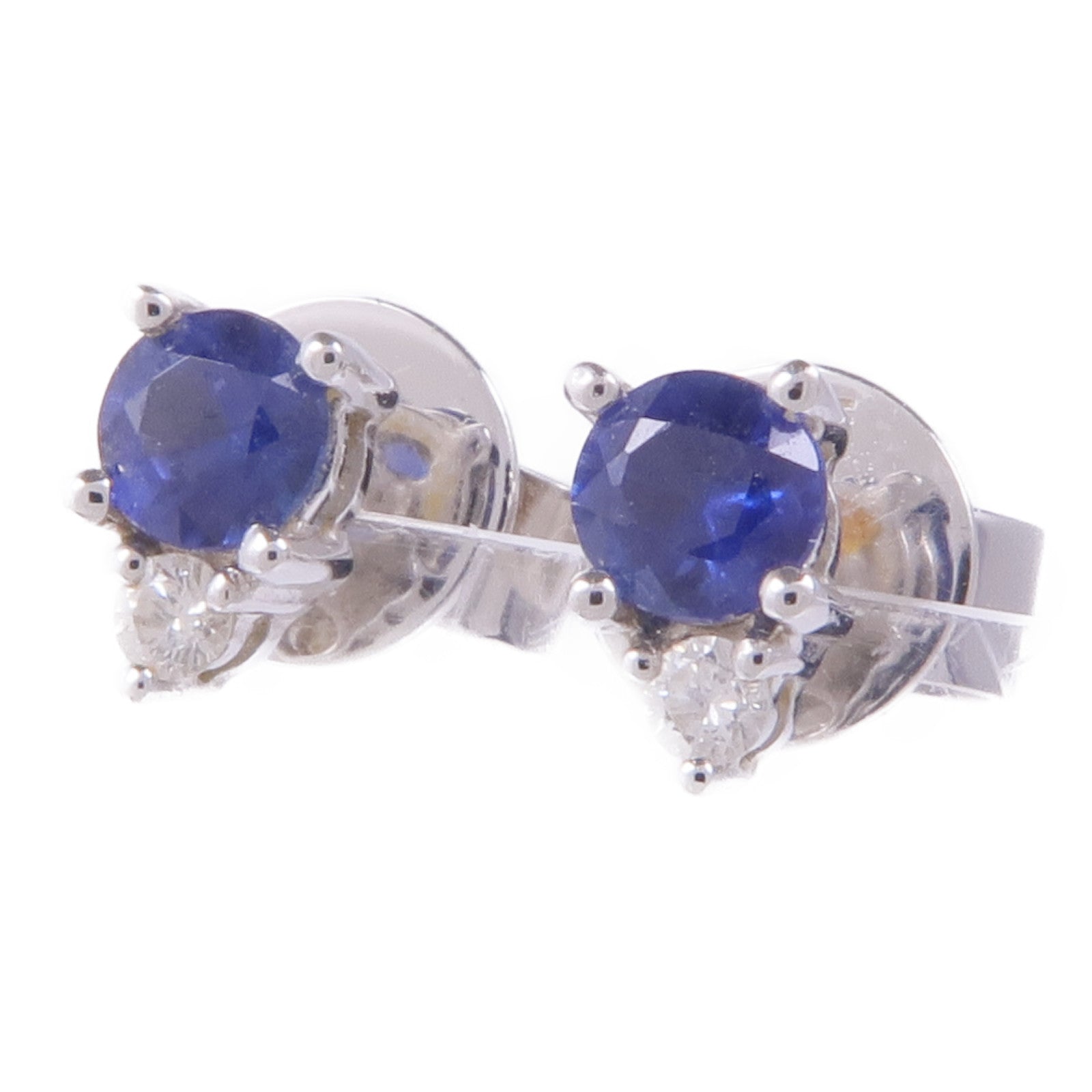 JEWELRY 18K白金Sapphire Diamond Earrings藍寶石/鑽石耳環