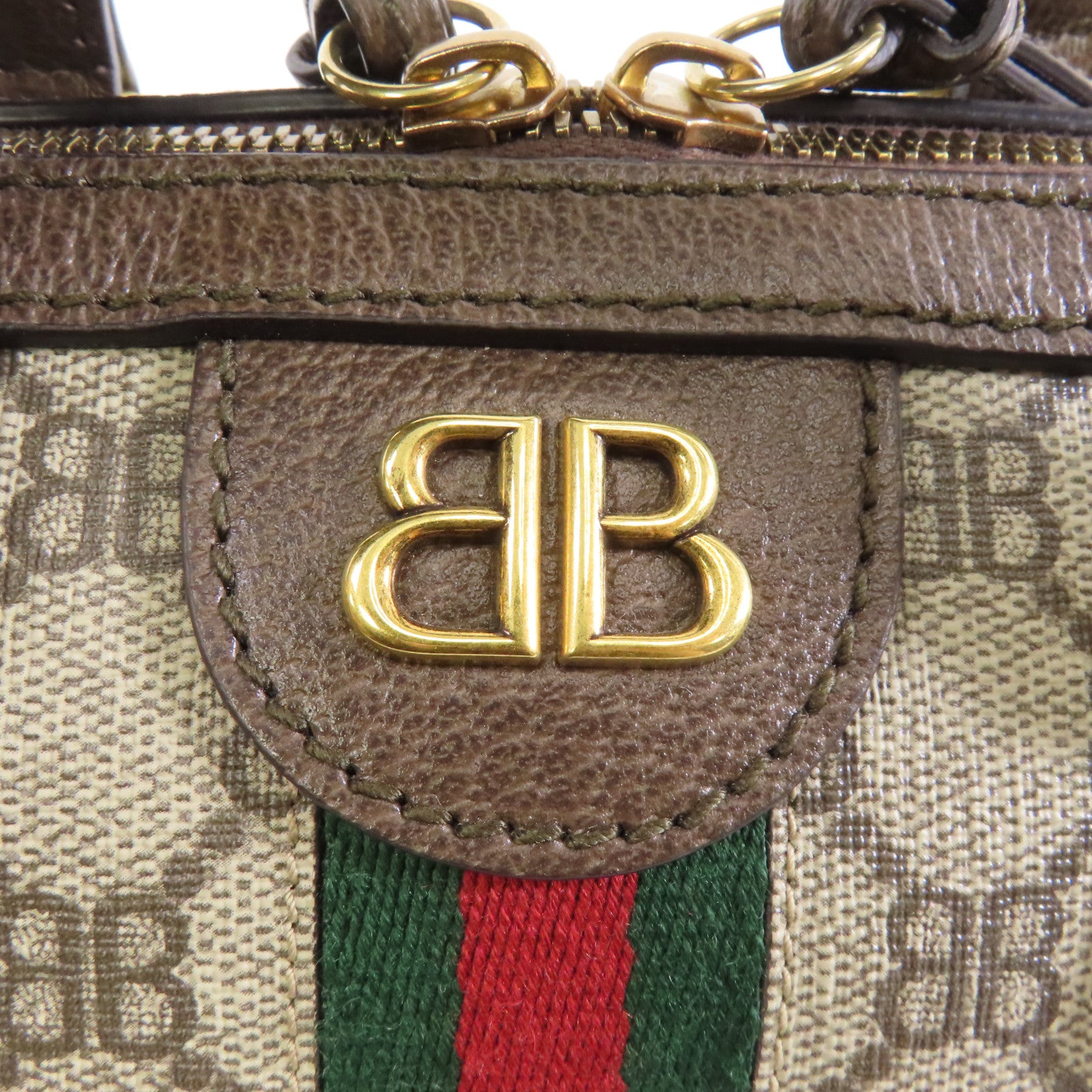 BALENCIAGA 塗層帆布The Hacker Project 2 Way Shoulder金扣手挽肩背兩用袋啡色