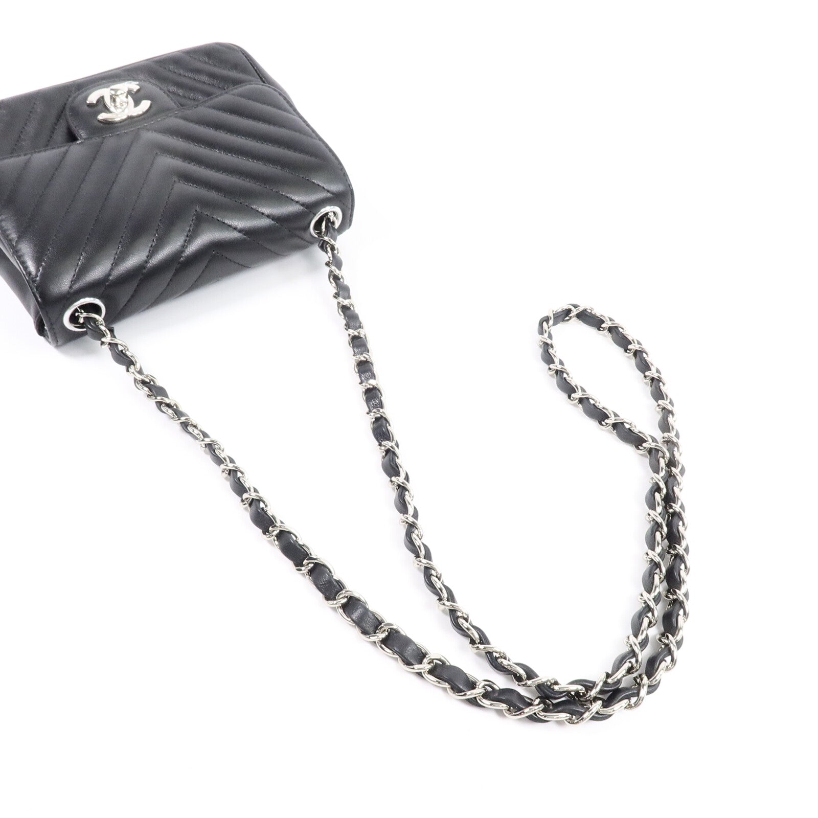 CHANEL 羊皮皮革Mini Classic 17鏈帶肩背袋