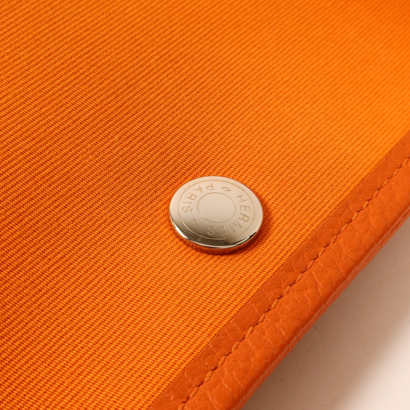 HERMES 帆布Garden Party PM手挽袋Orange