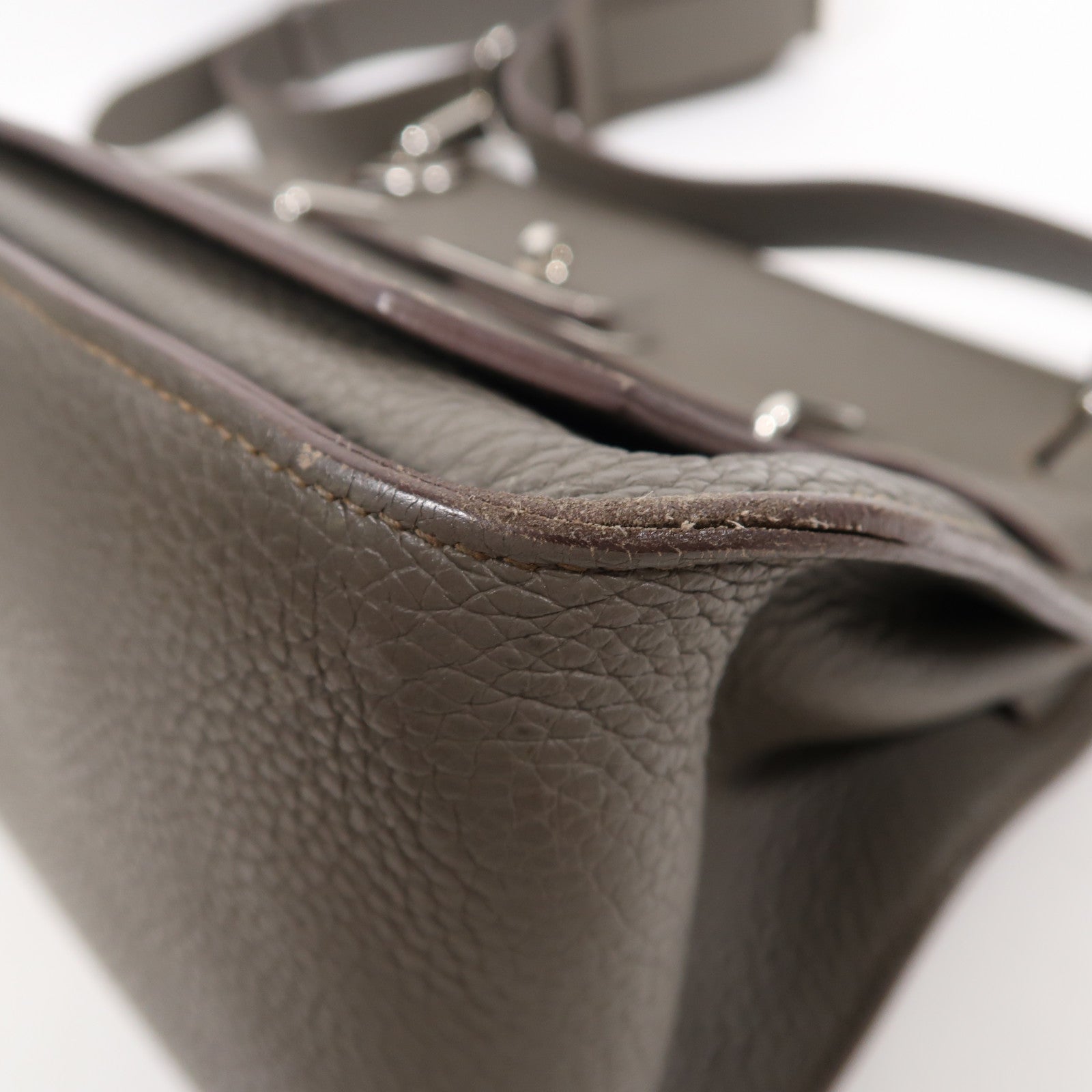 HERMES PHW Jypsiere 31 Shoulder Bag Taurillon Clemence Leather Stamp Q 8F Etain