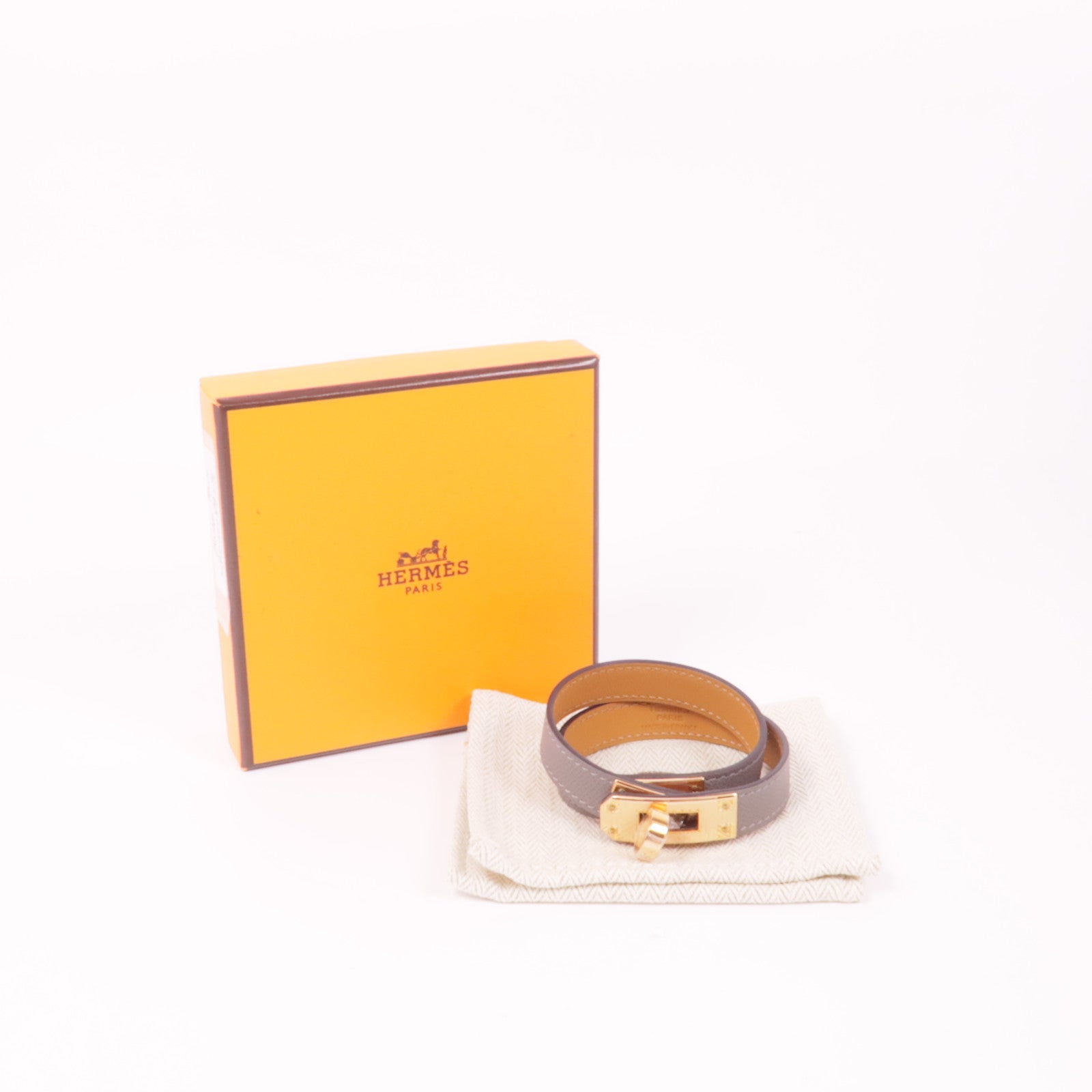 HERMES Epsom皮革Kelly Double Tour 手鐲
