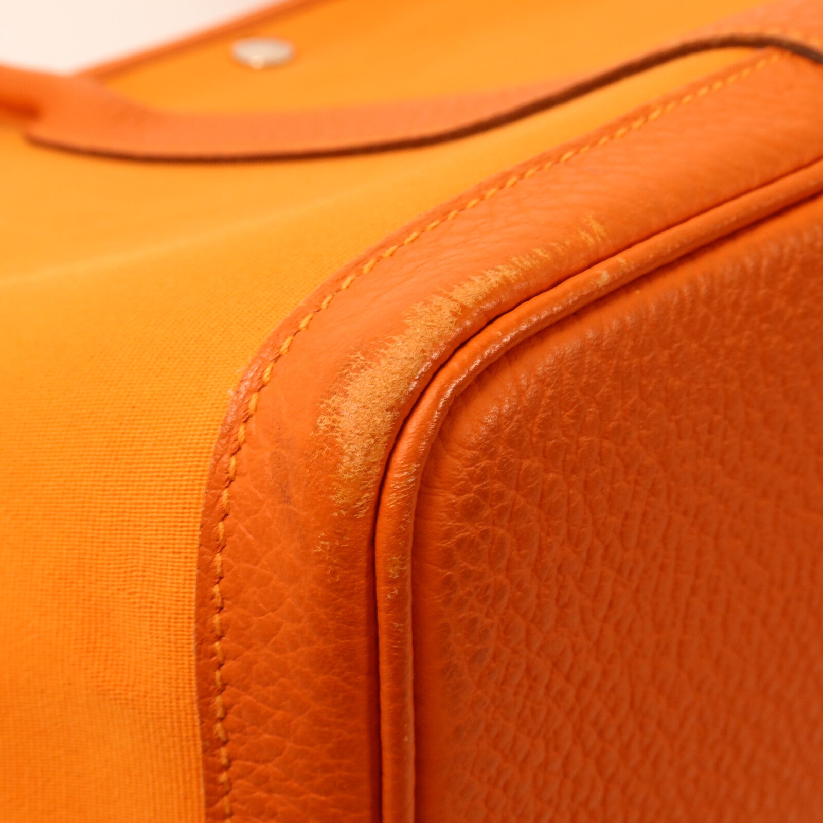 HERMES 帆布Garden Party PM手挽袋Orange