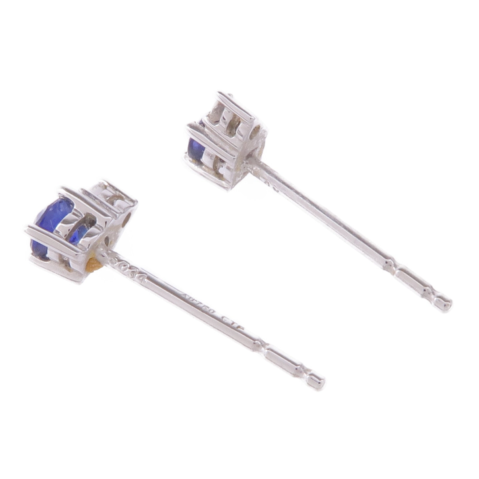 JEWELRY 18K白金Sapphire Diamond Earrings藍寶石/鑽石耳環