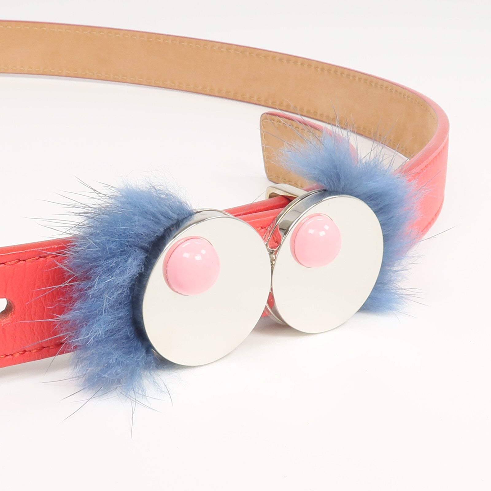 FENDI 牛皮皮革/皮草 Monster Eyes Belt皮帶