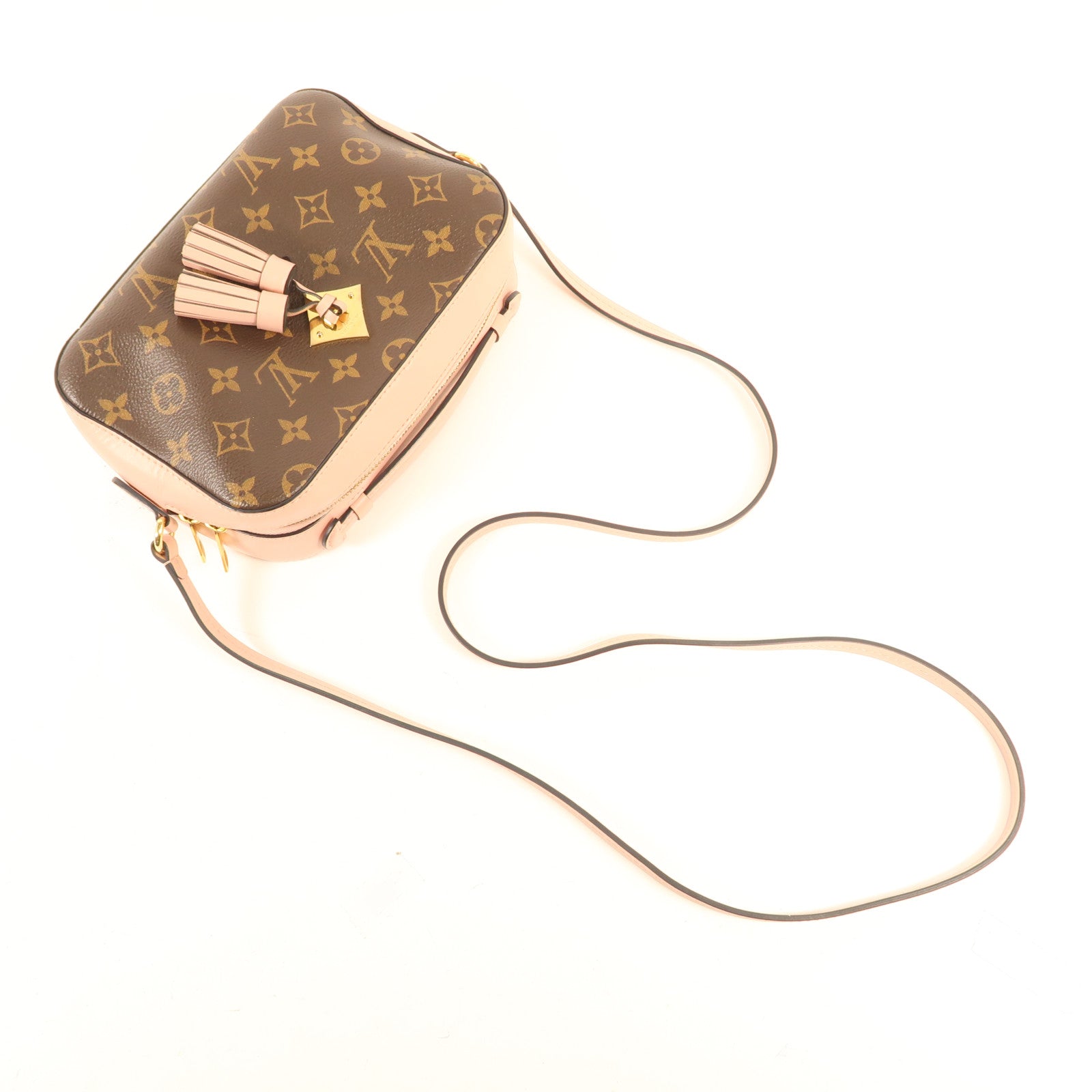 LOUIS VUITTON Monogram Saintonge金扣手挽肩背兩用袋