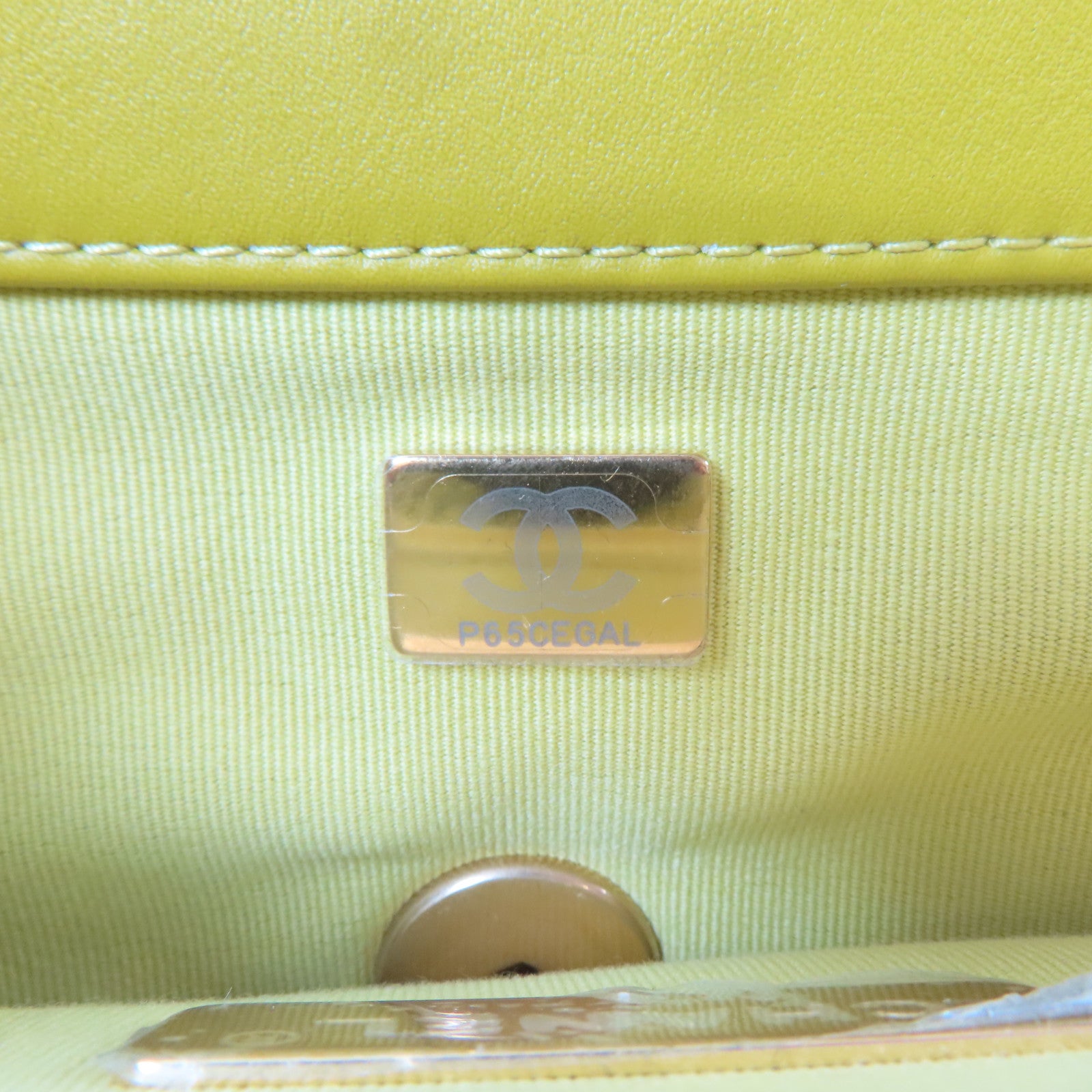 CHANEL 【激減優惠】菱格燈芯絨Chanel 19金扣/銀扣鏈帶手挽肩背兩用袋綠色