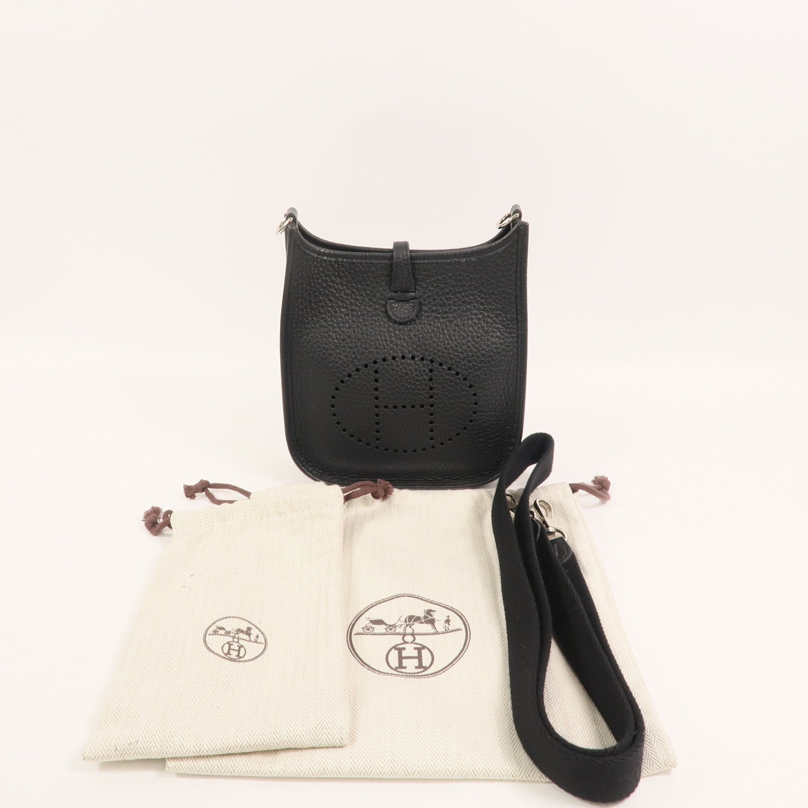 HERMES Clemence皮革Evelyne TPM肩背袋Noir