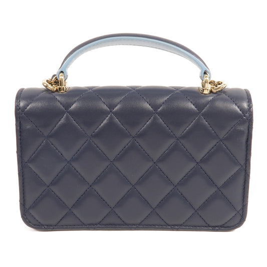 CHANEL 羊皮皮革Mini Flap手挽肩背兩用袋