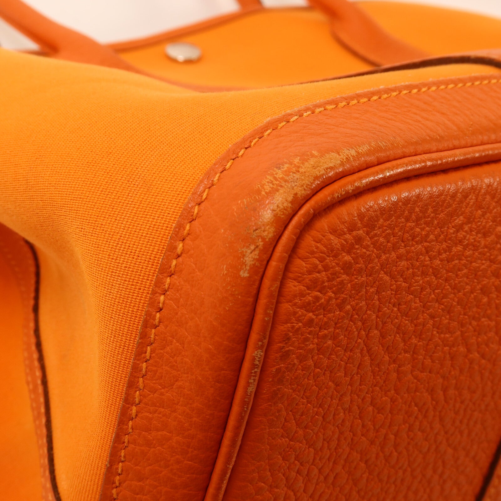 HERMES 帆布Garden Party PM手挽袋Orange