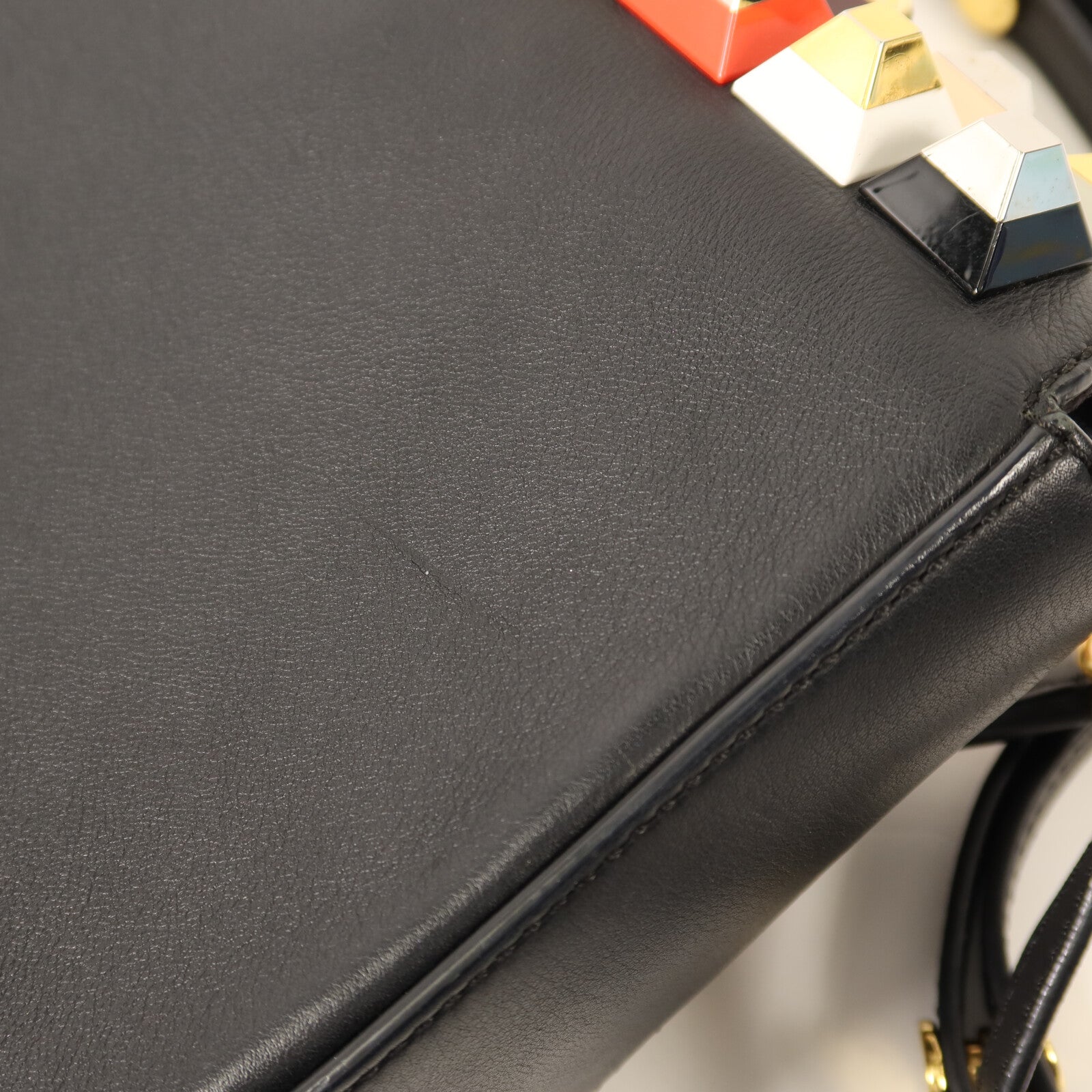 FENDI 牛皮皮革3 Baguette Squared鏈帶手挽肩背兩用袋