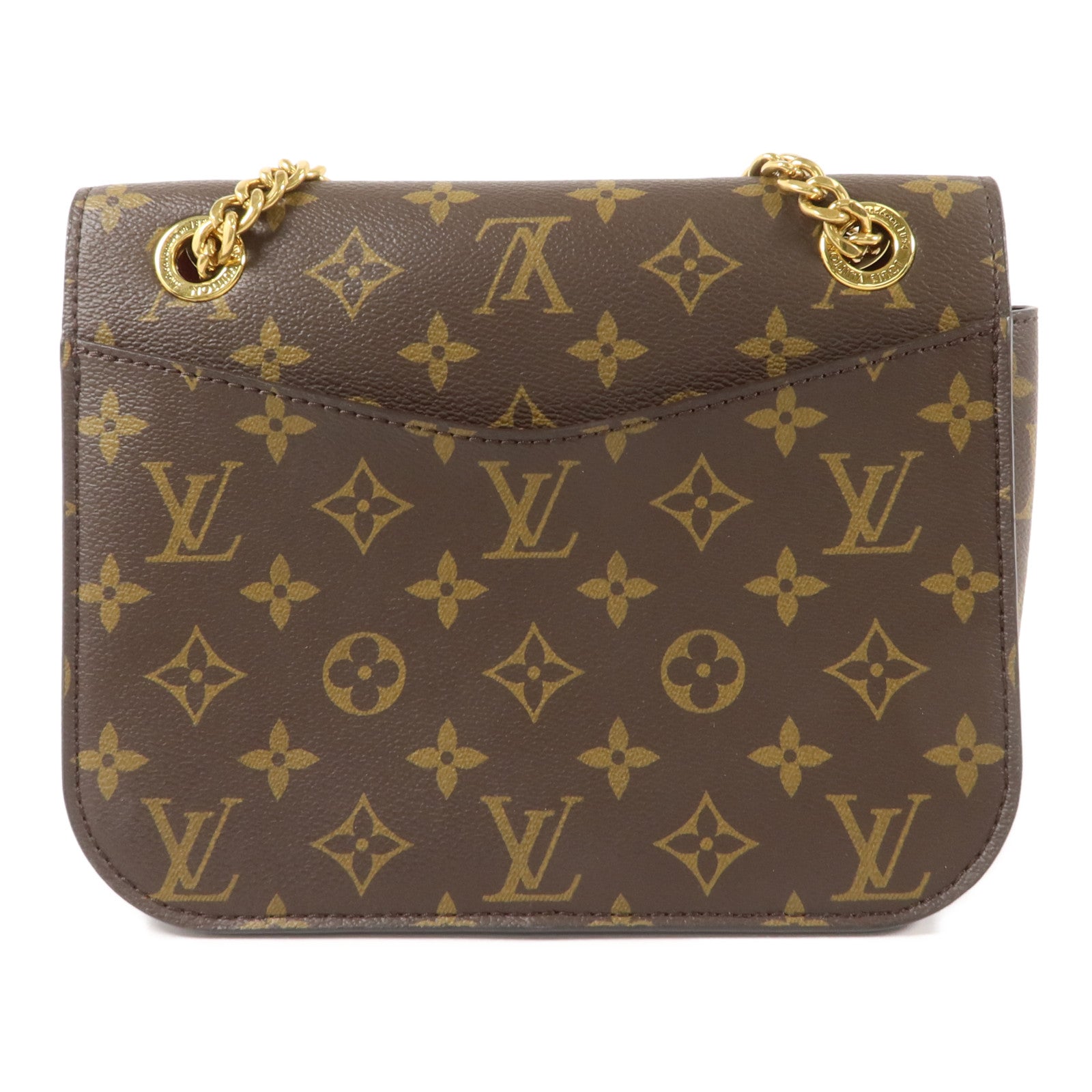 LOUIS VUITTON Monogram Passy金扣肩背袋棕色