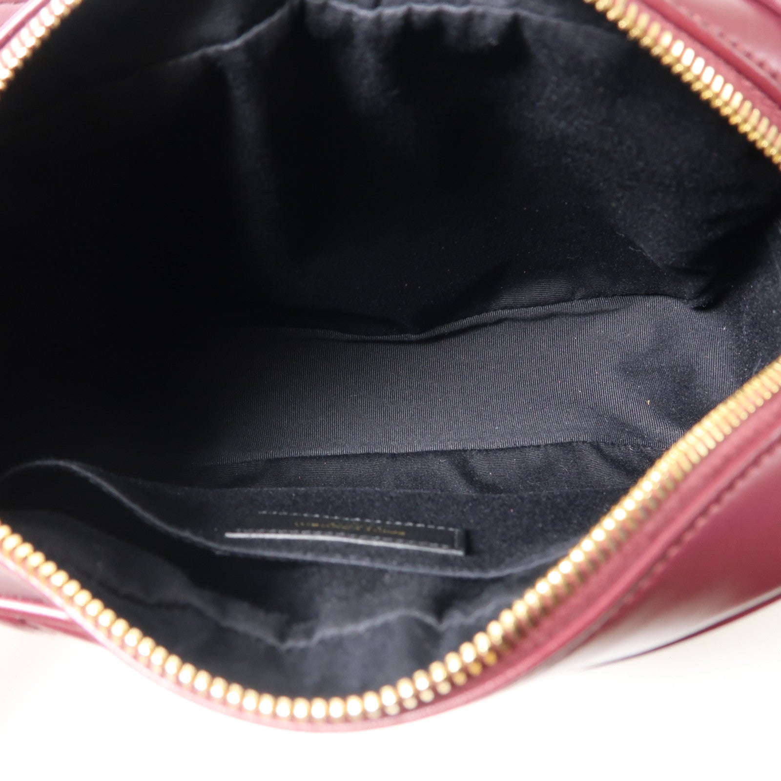 SAINT LAURENT 斜紋牛皮皮革Shoulder Bag金扣肩背袋酒紅色