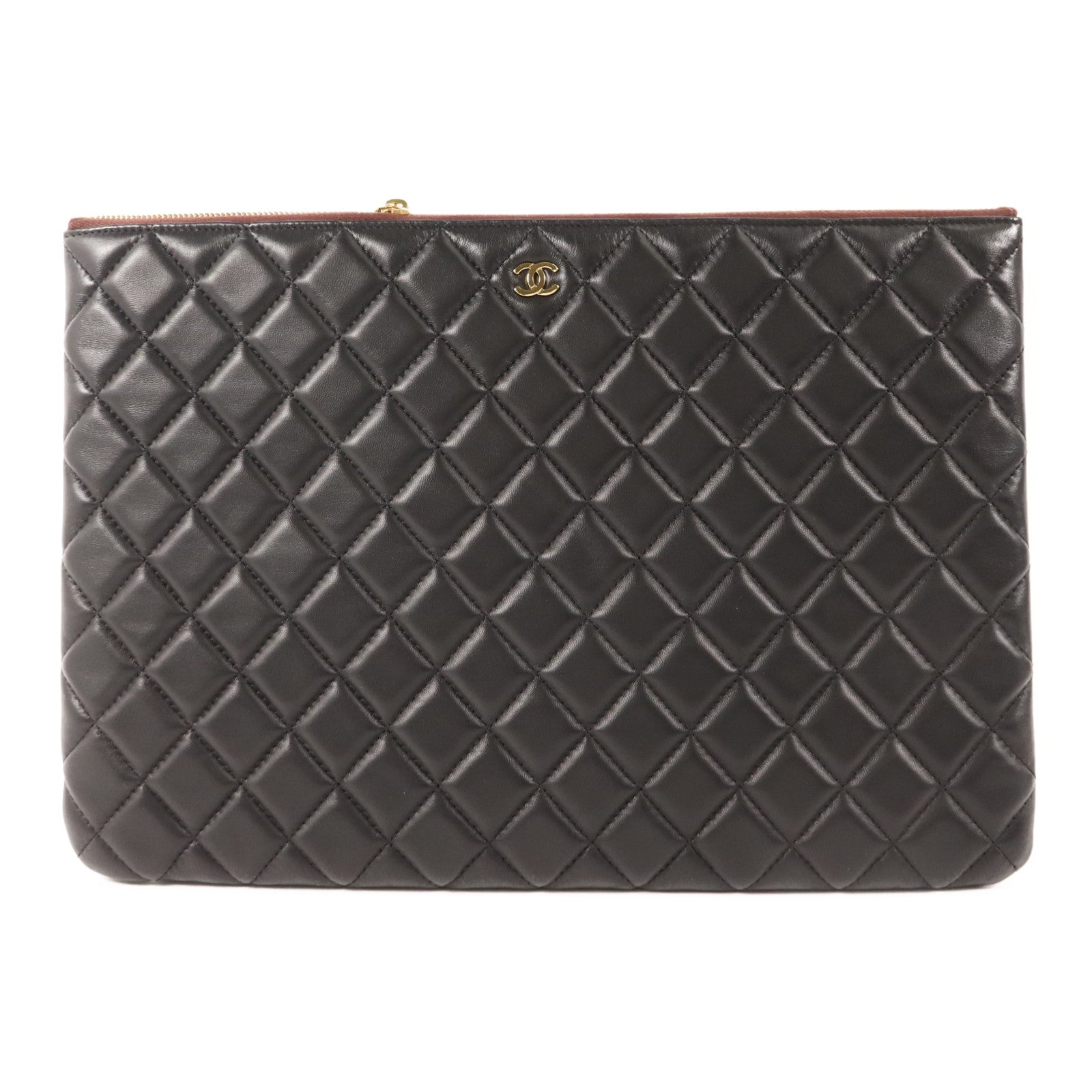 CHANEL 羊皮皮革Pouch金扣小袋