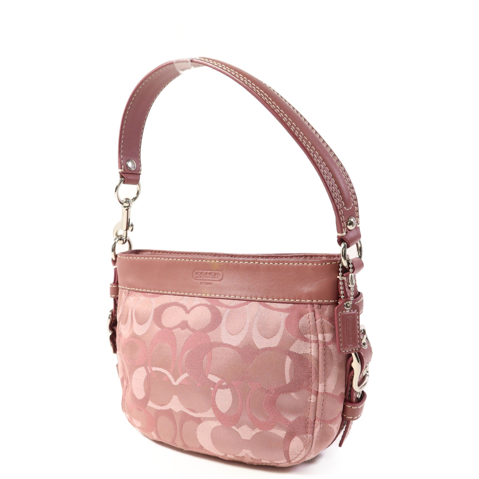 COACH 布料Zoe Handbag銀扣手挽袋