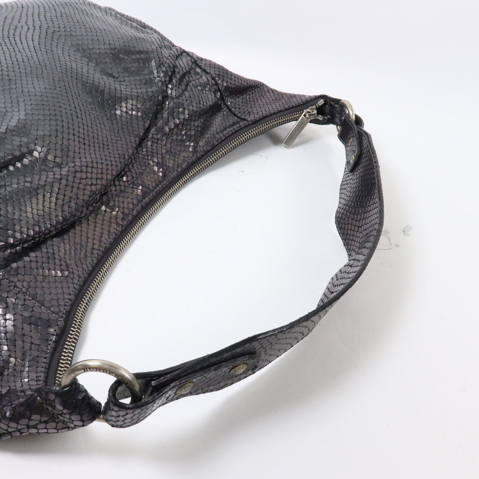 BURBERRY 蛇皮皮革Hobo Bag肩背袋