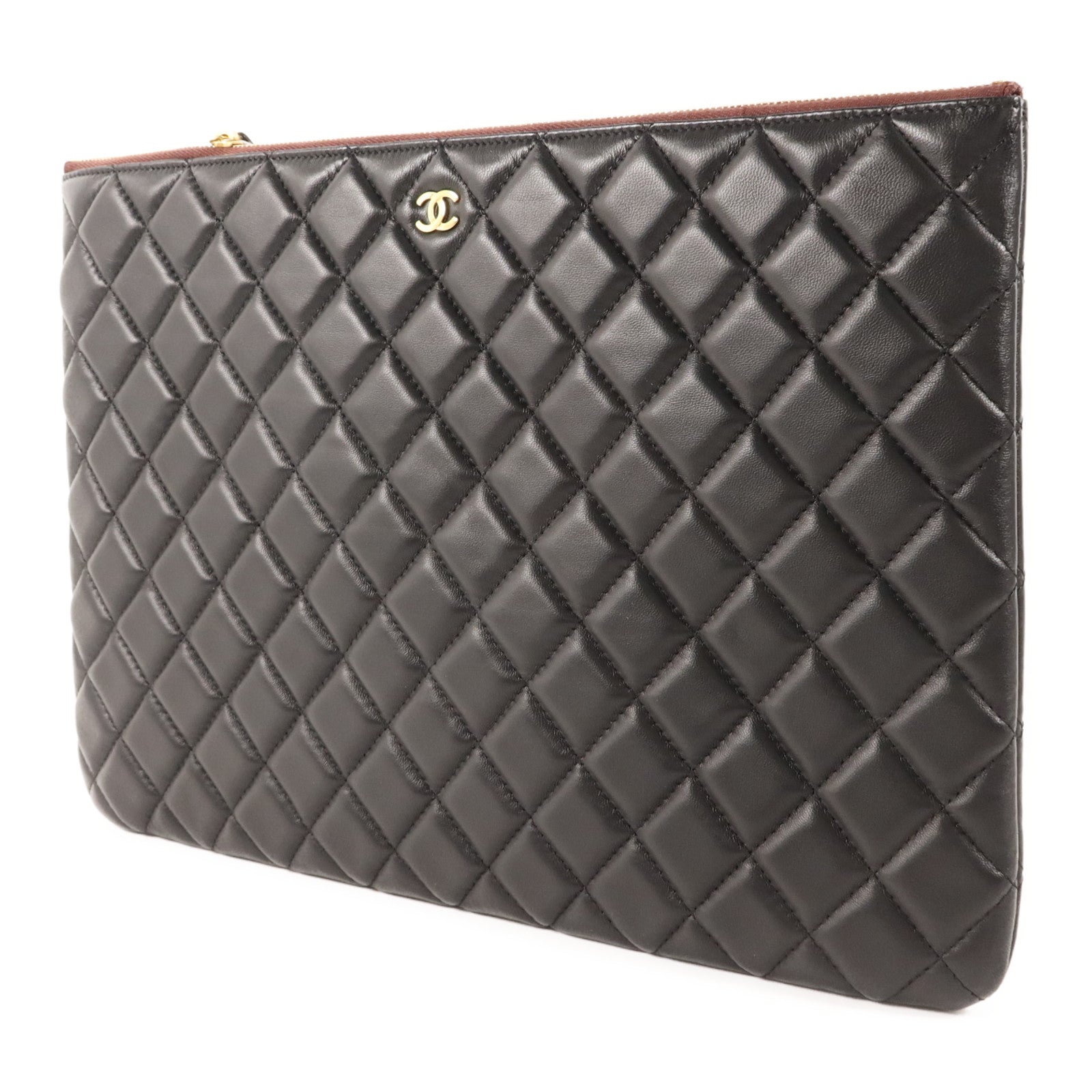 CHANEL 羊皮皮革Pouch金扣小袋