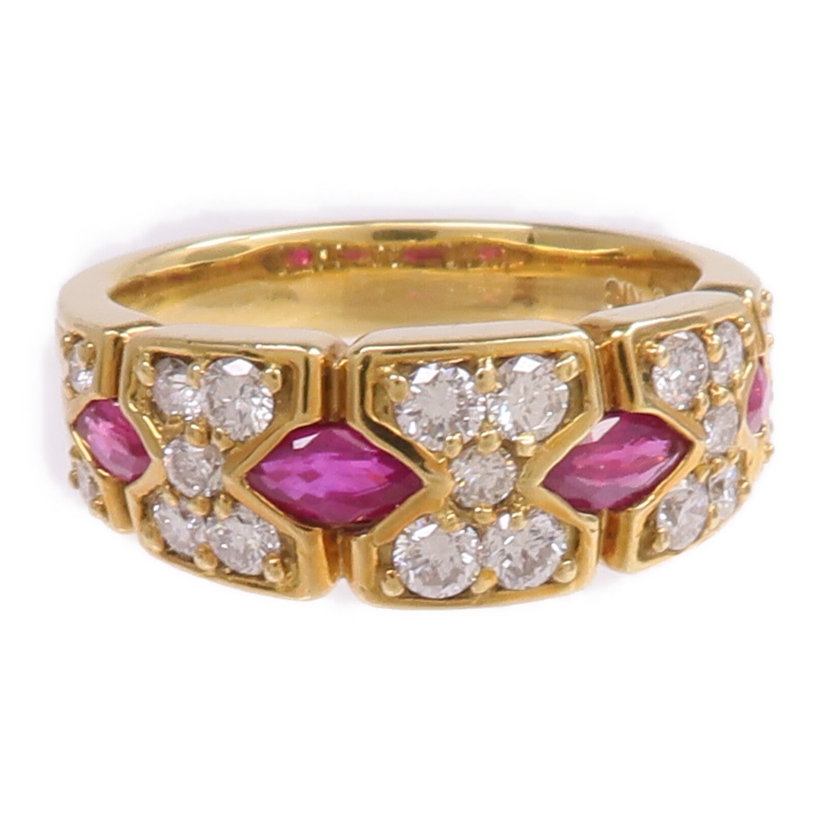 JEWELRY 18K黃金Ruby Diamond Ring紅寶石/鑽石戒指US#6
