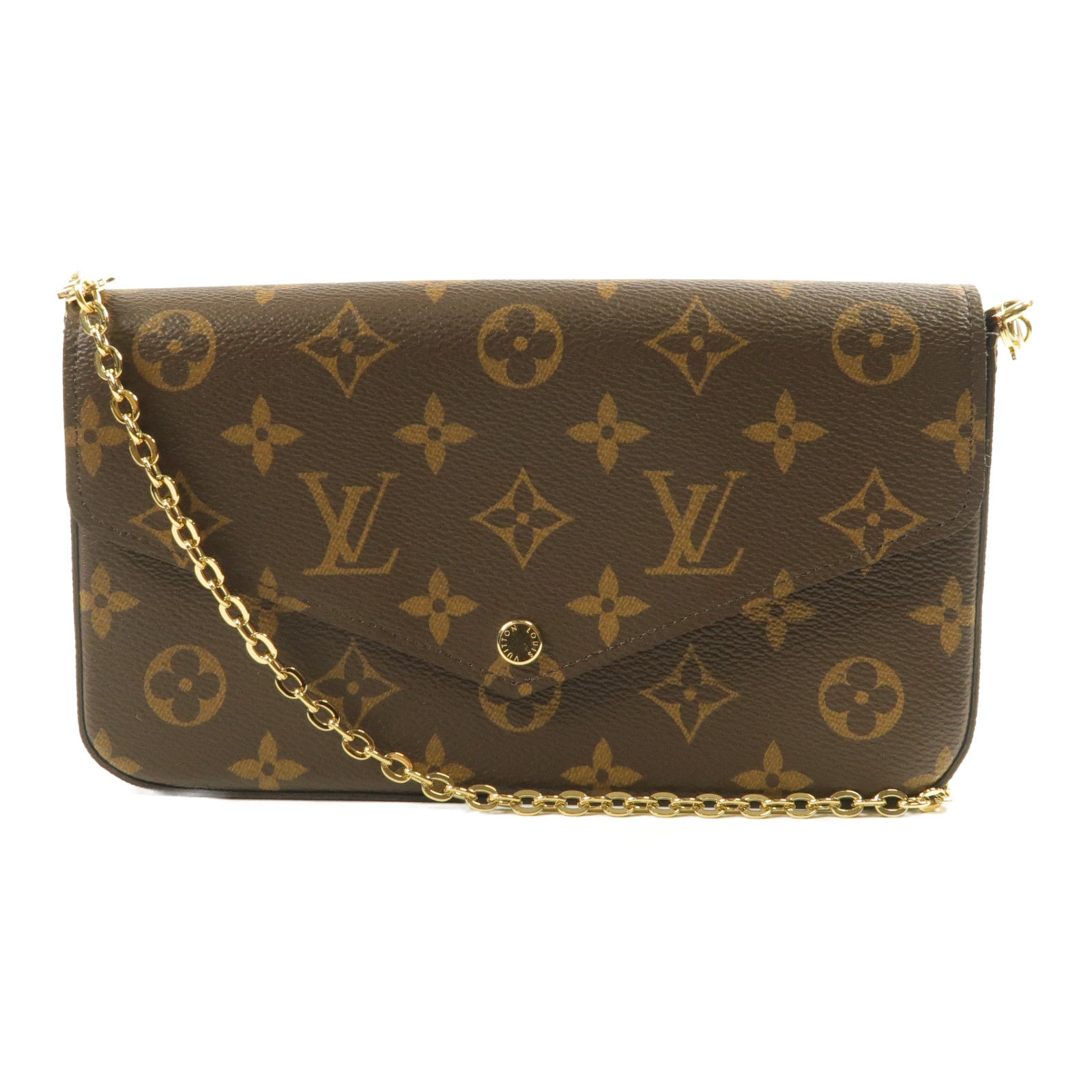 LOUIS VUITTON Monogram Felicie Pochette金扣鏈帶肩背袋