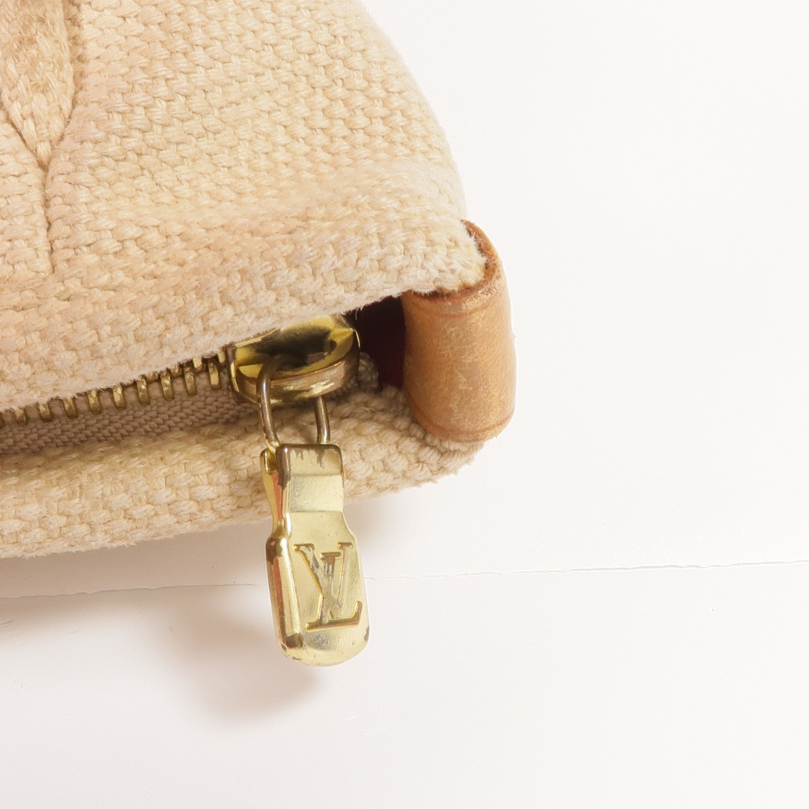 LOUIS VUITTON 帆布Cabas MM金扣手挽袋