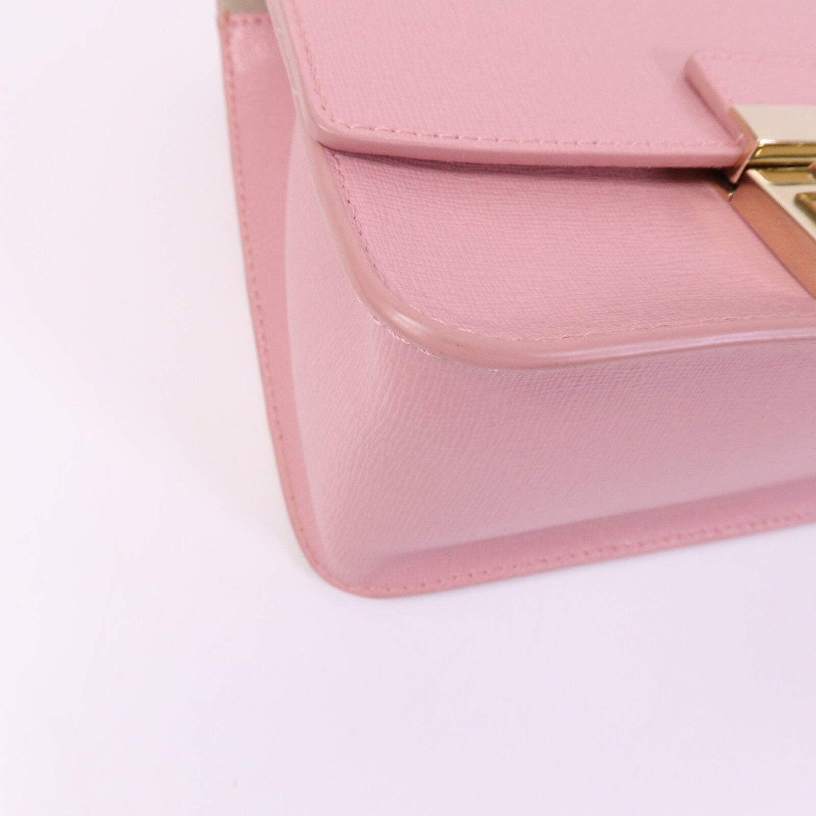 Furla 牛皮皮革Chain Shoulder Bag金扣鏈帶手挽肩背兩用袋