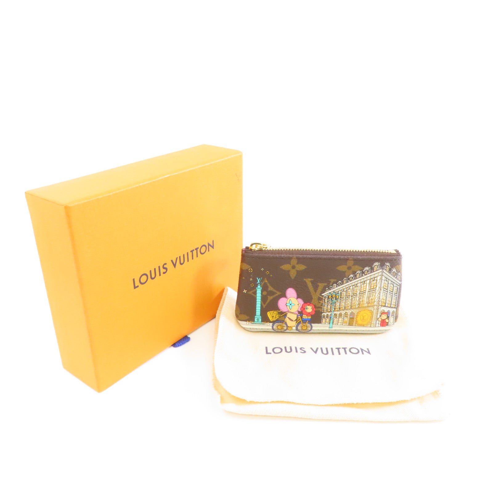LOUIS VUITTON Monogram Key Pouch金扣鎖匙包啡色