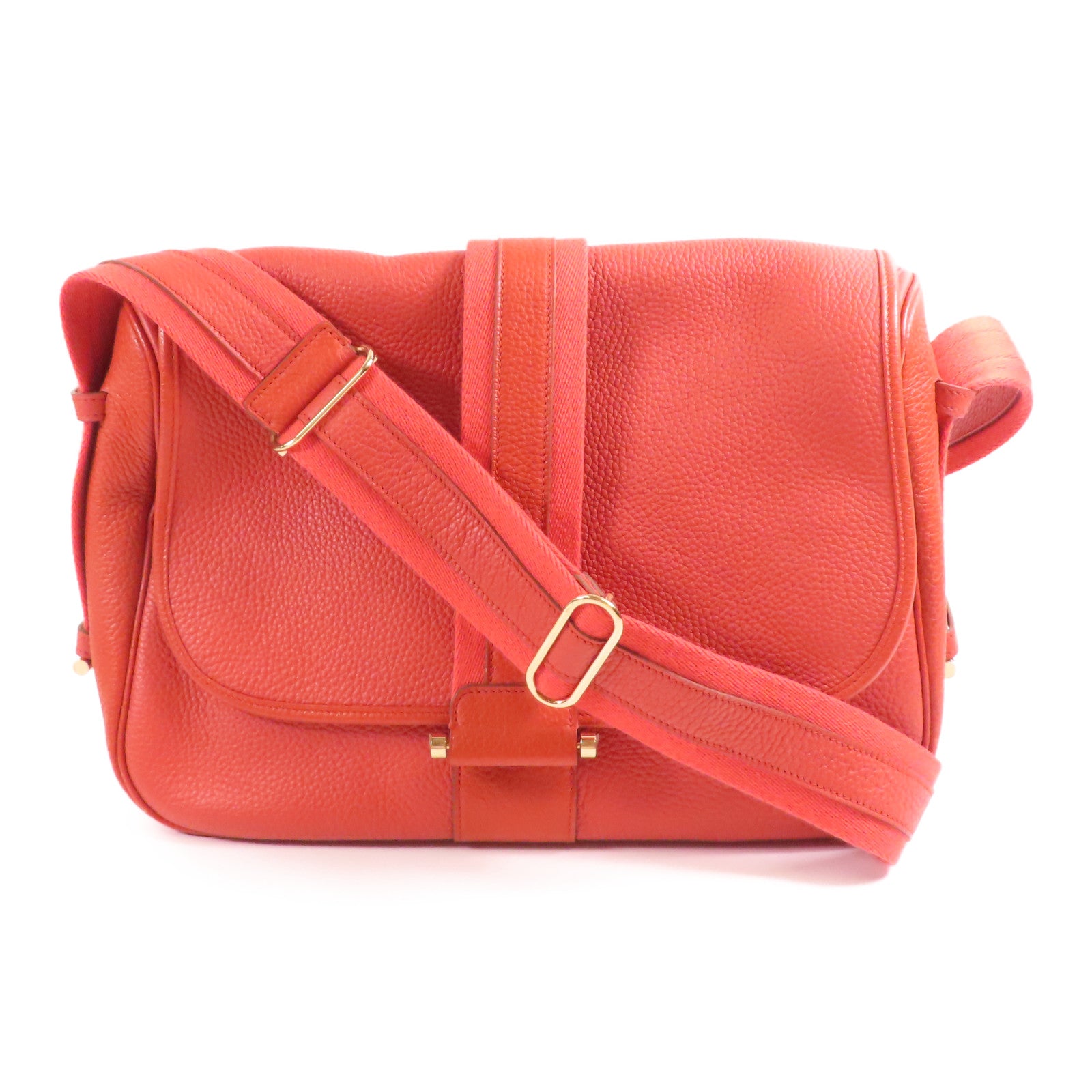 HERMES Clemence皮革Bourlingue Bag金扣肩背袋