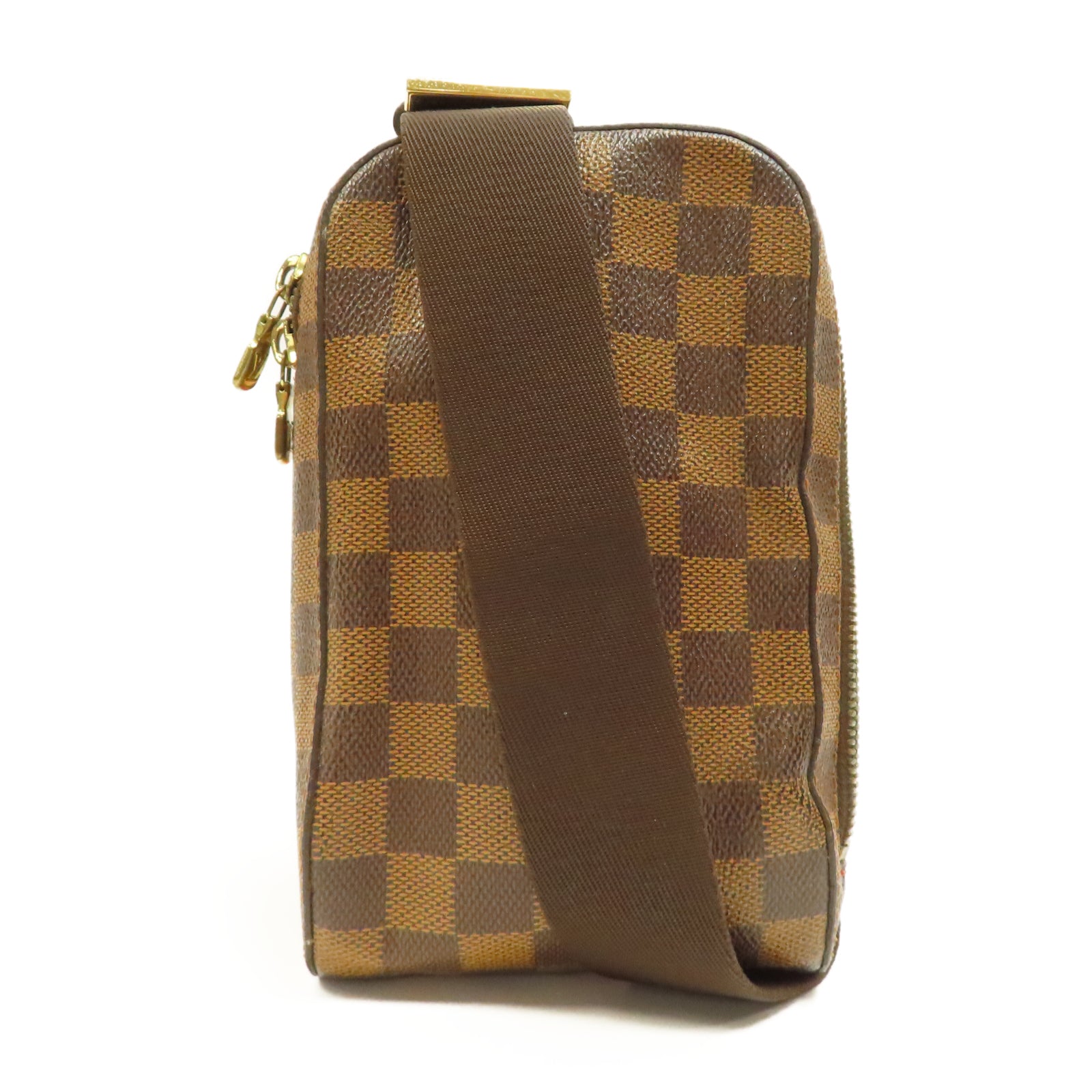 LOUIS VUITTON 【激減優惠】Damier Ebene Geronimos金扣腰包啡色