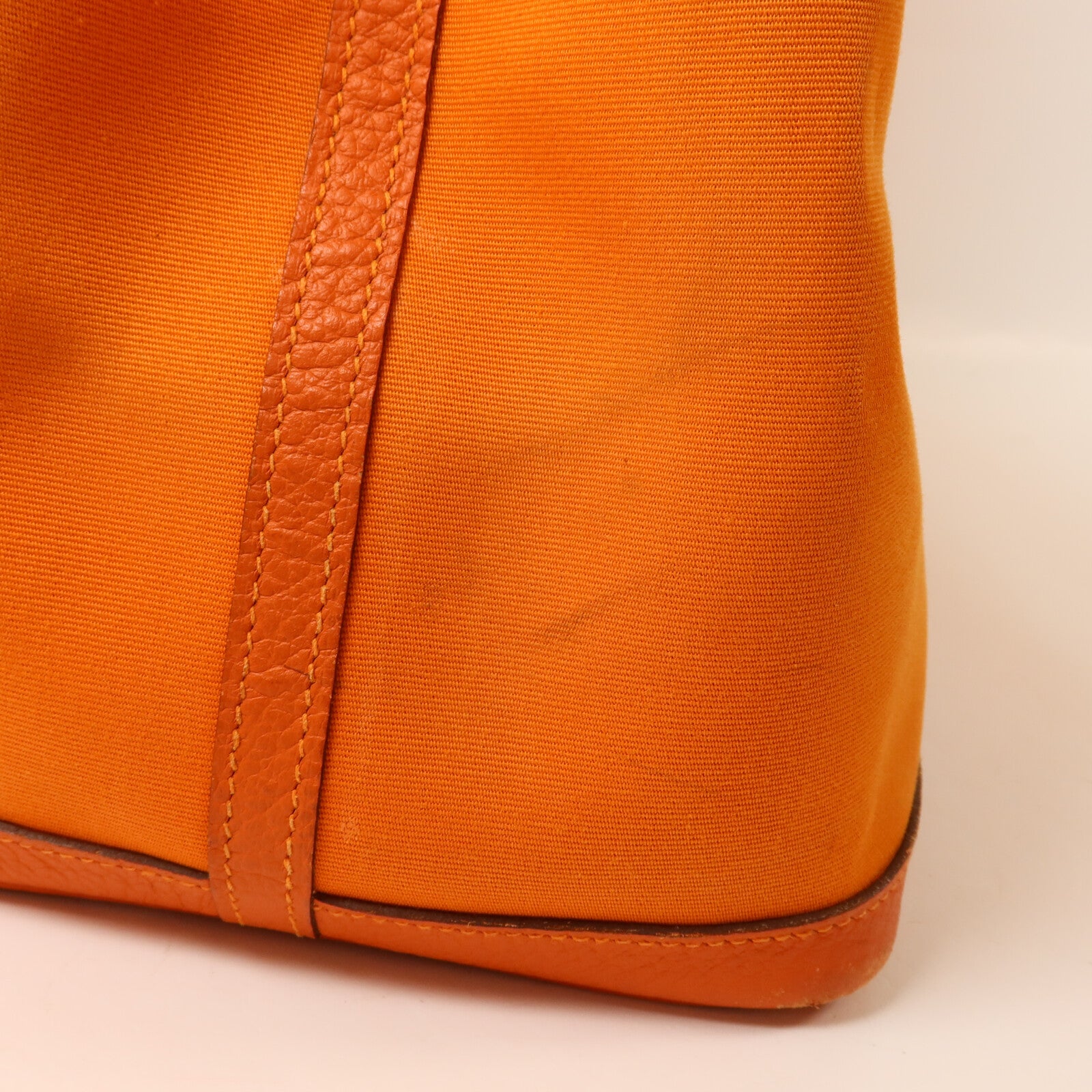 HERMES 帆布Garden Party PM手挽袋Orange