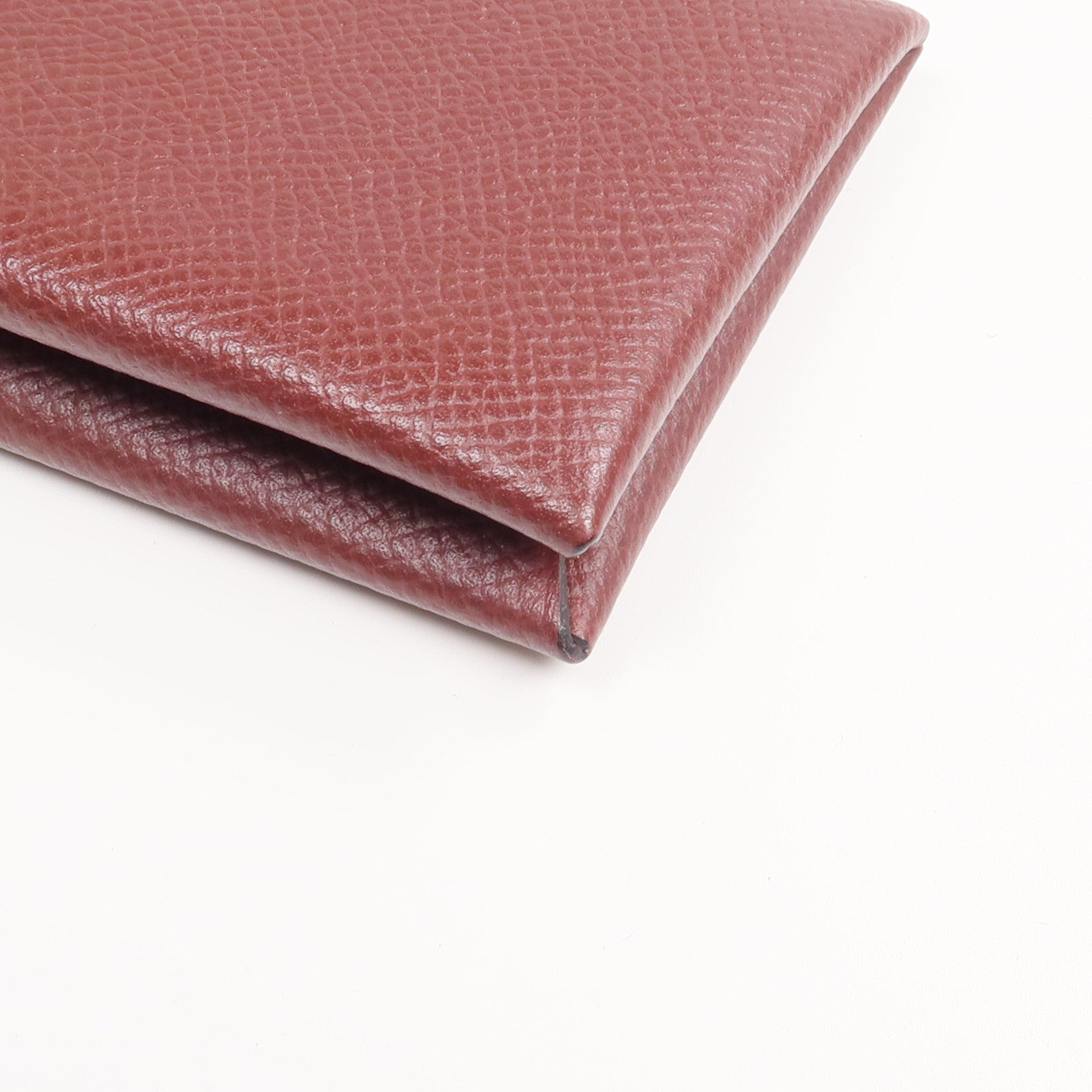 HERMES 【激減優惠】Epsom皮革Calvi Card Holder銀扣卡片套