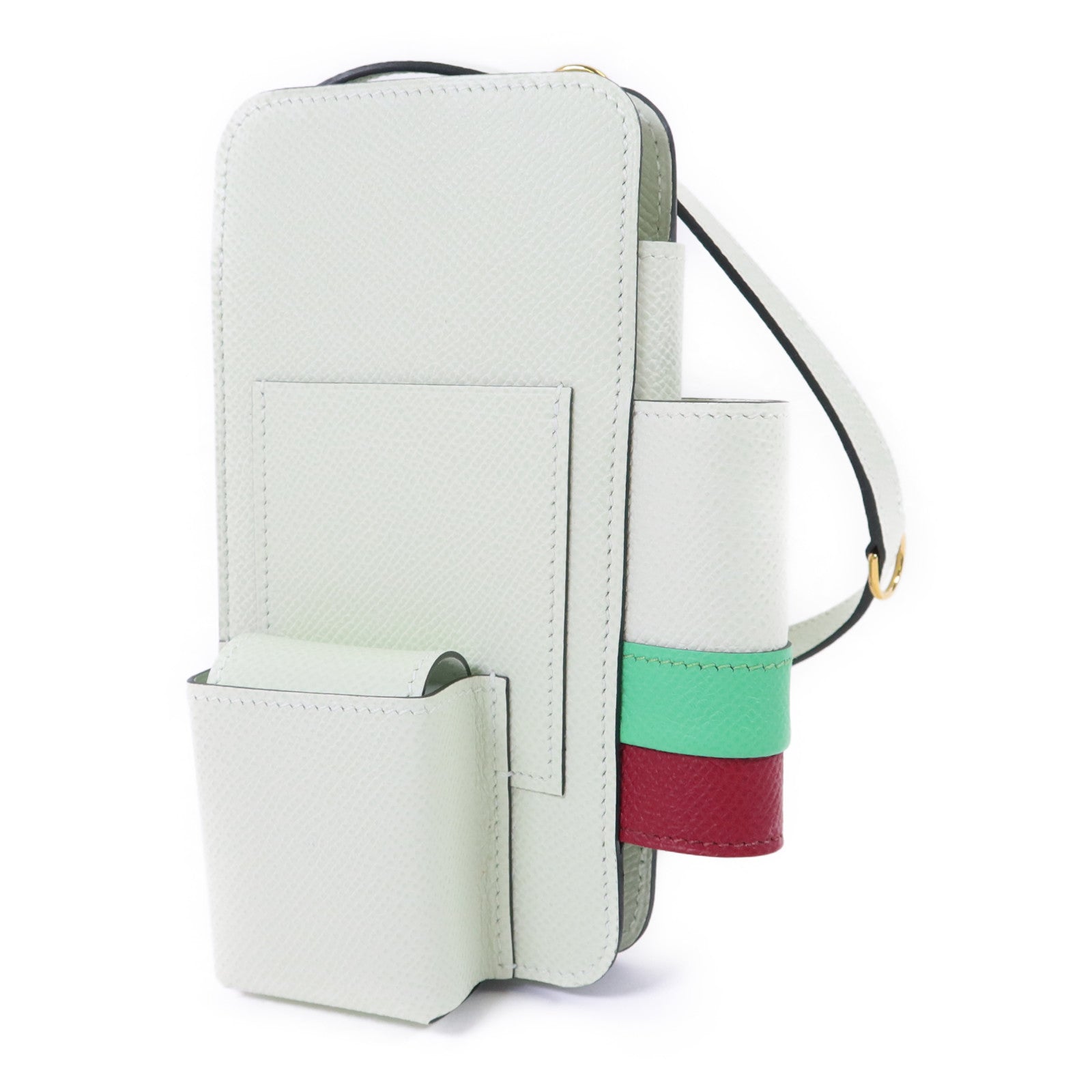 HERMES Epsom皮革Hermesway金扣肩背袋Vert Fizz/Rubis/Vert Comics