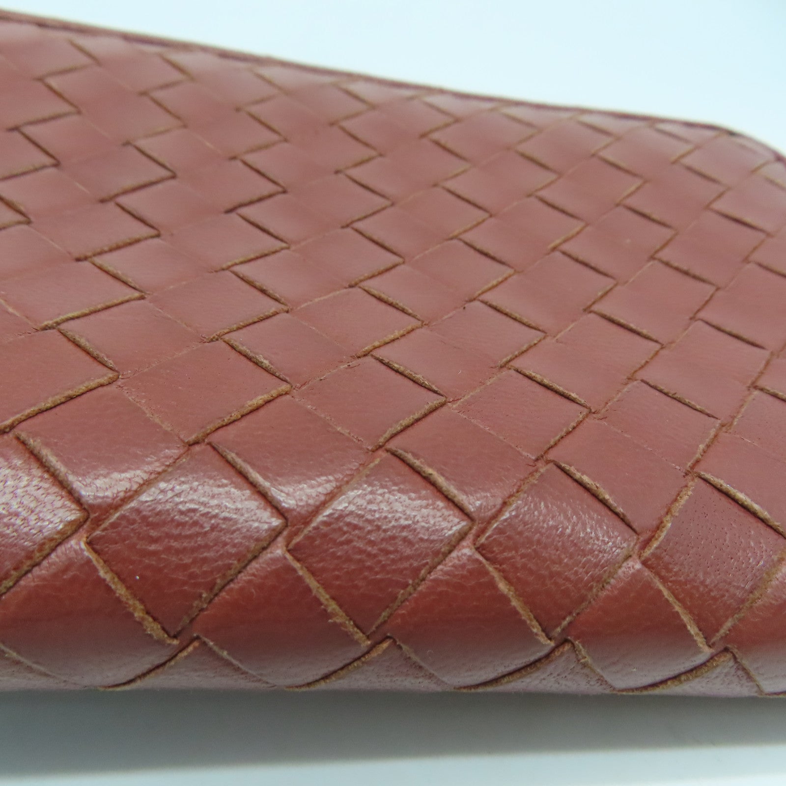 BOTTEGA VENETA 【激減優惠】織紋皮革Long Wallet銀扣長錢包啡色
